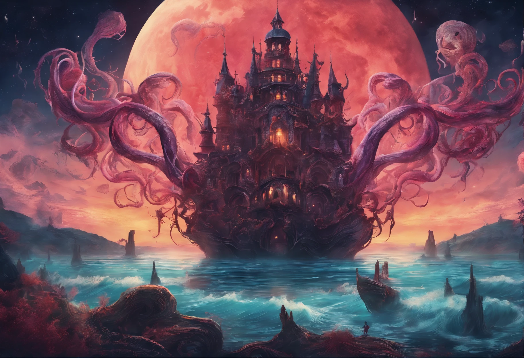 ((Best quality, 8K, Masterpiece: 1.4)),((Amazing detail: 1.3)),((illustration: 1.2)),((high resolution: 1.1)),Creepy, Horror, Worms, Dark style, Dark fantasy,Tentacle, Flesh-colored, Realistic, Dark atmosphere, Chiaroscuro, filmgrain, peristaltic,