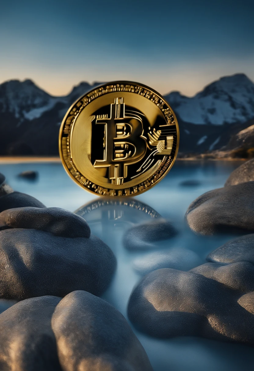 "Por favor, crie uma imagem que represente o mundo das criptomoedas. Predominantly use blue and white colors in the composition. A imagem deve incorporar elementos que simbolizem a tecnologia blockchain, decentralization, The security and innovation associated with cryptocurrencies. Make sure the image conveys a sense of confidence and modernity, while highlighting the importance of blue and white and gold in the context of cryptocurrencies