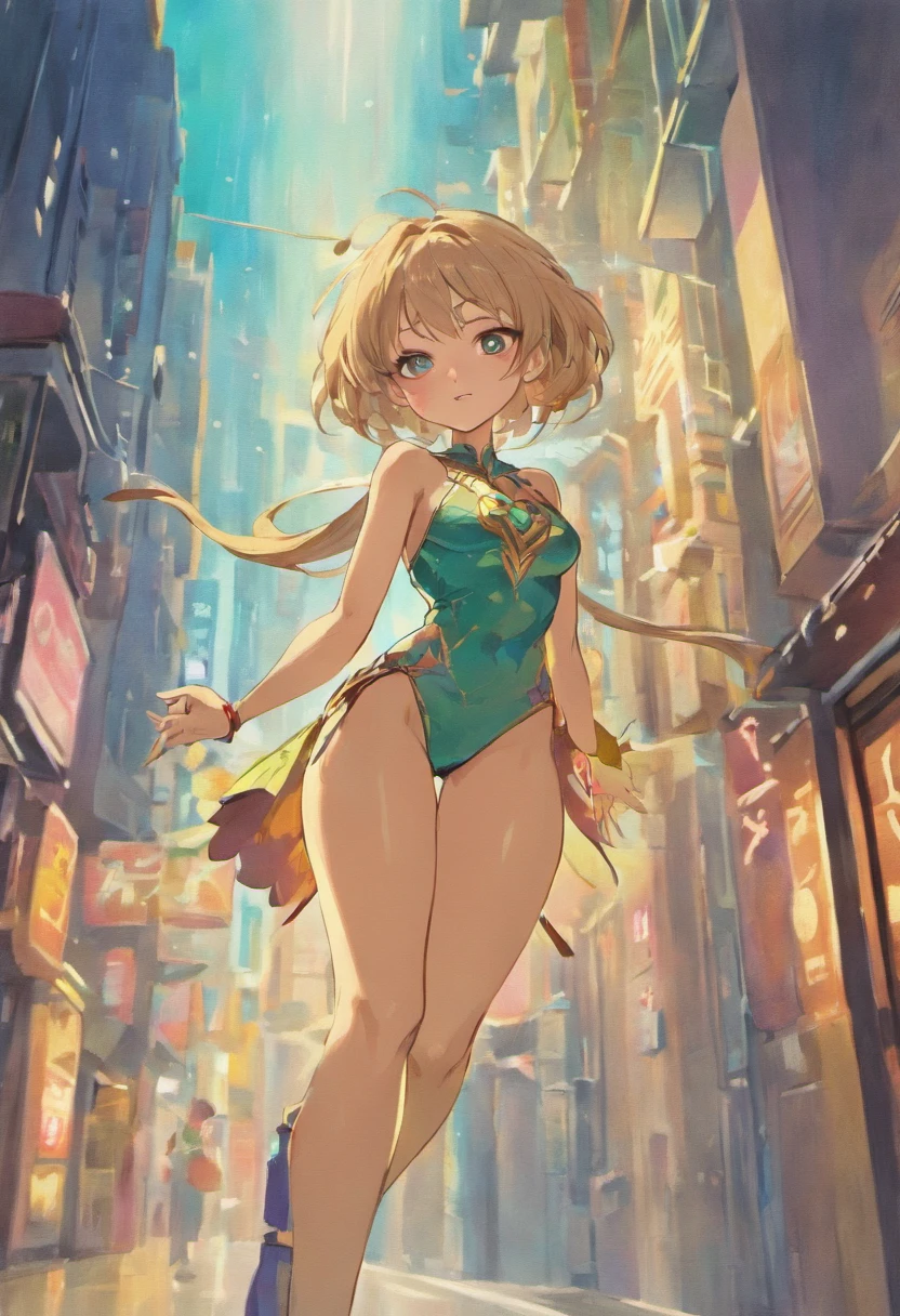 Beautiful light-skinned Asian mature woman that is slim yet curvaceous fame and average height with big breast, and long straight black hair reaching mid-back shirt short square bangs, and large black eyes, wearing, Blue bikini, pink gloves and boots, green cape and pink helmet