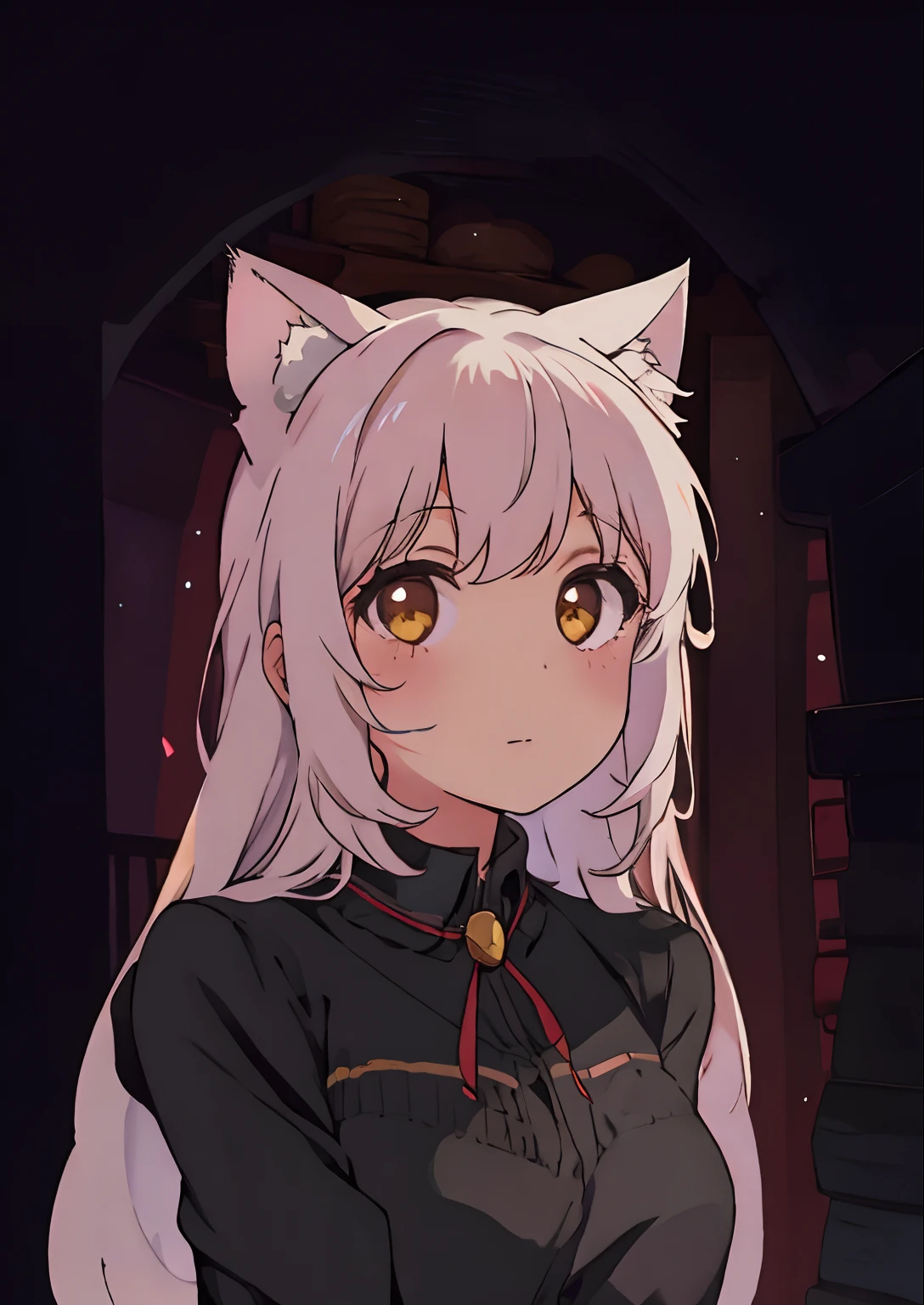 cute girl, catgirl, cat ears