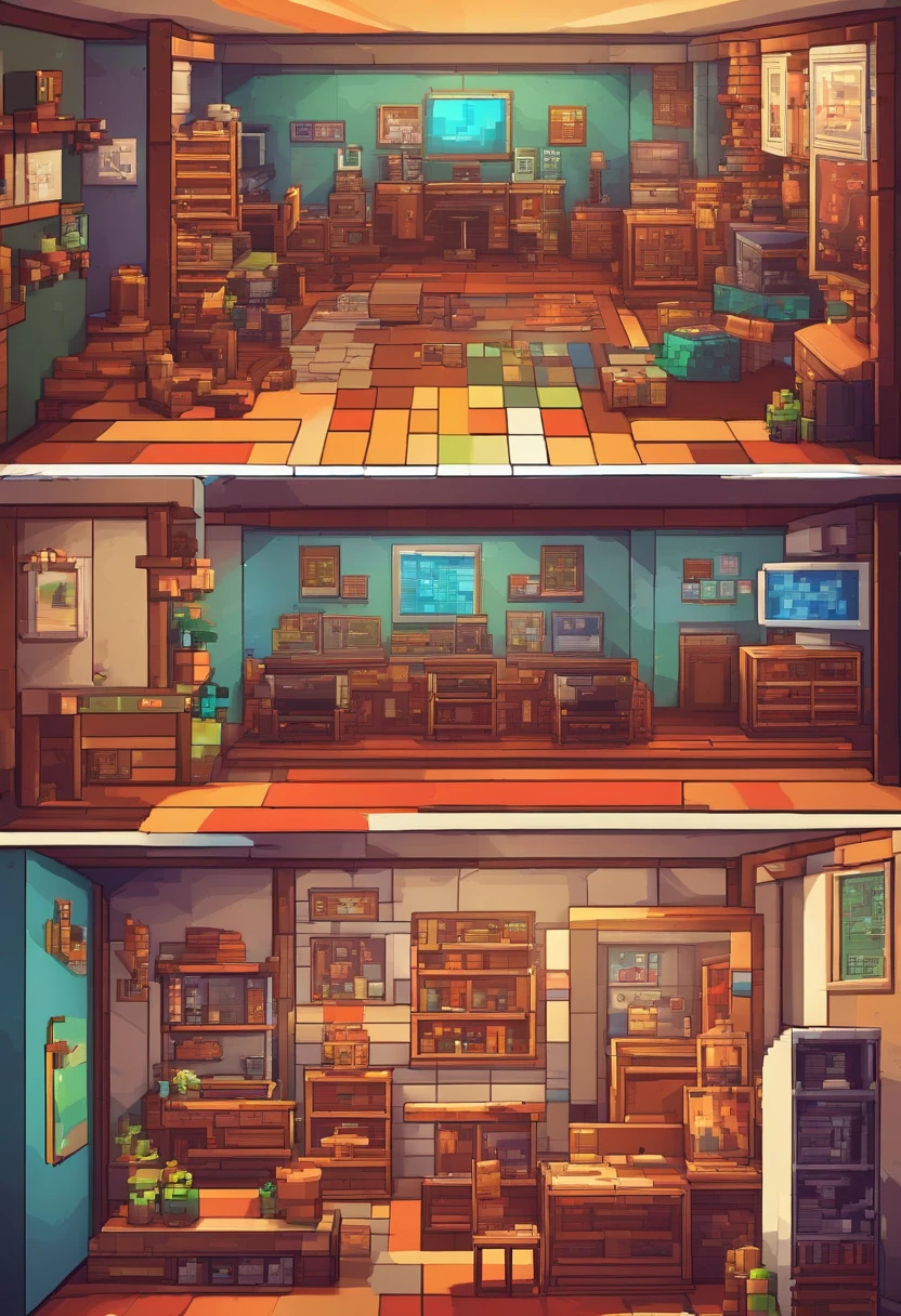Interior of a newspaper studio