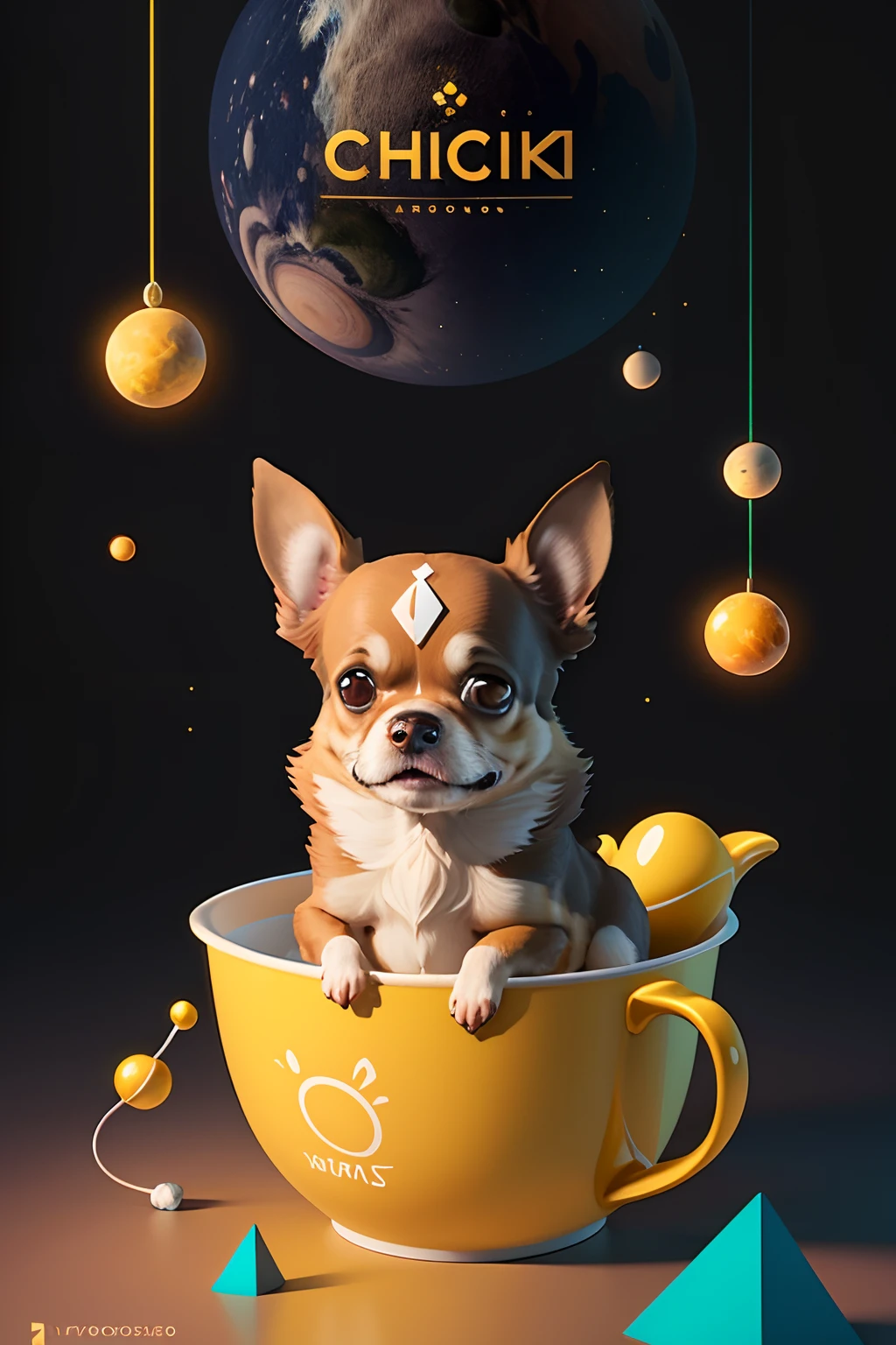 Cute little ultra realistic brown chihuahua, Adorable and cute, Logo Design, cartoon, cinematic lighting effect, lovely, 3D vector art, Cute and quirky, Fantasy Art, Bokeh, handdraw, Digital Painting, Soft lighting, Style Isometric, 4K resolution, photo realistic render, Highly detailed clean, Vector image, photo-realistic Masterpiece, Professional Photography, simple space backdrop, , Vivid isometric vectors