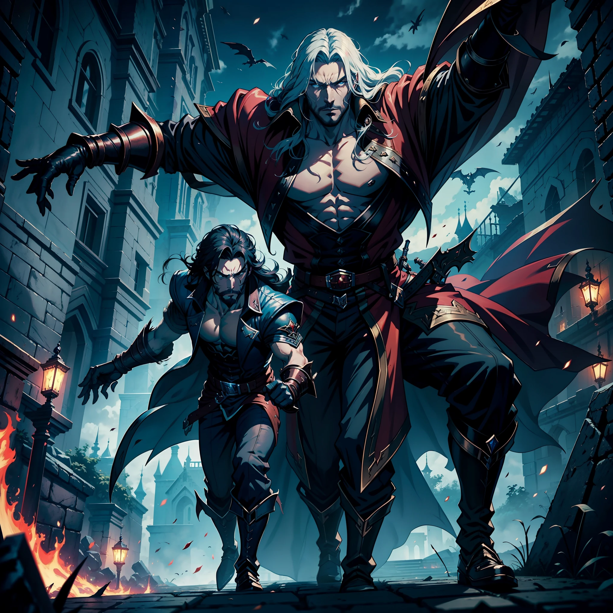 Castlevania Shadow Lord hyper realistic super detailed Dynamic shot masterpiece cinematic scene scenes movie Epic Legendary Lord Dracula leading troops armed with demons to fight sharp details cinematic scenes movie Epic Legendary
