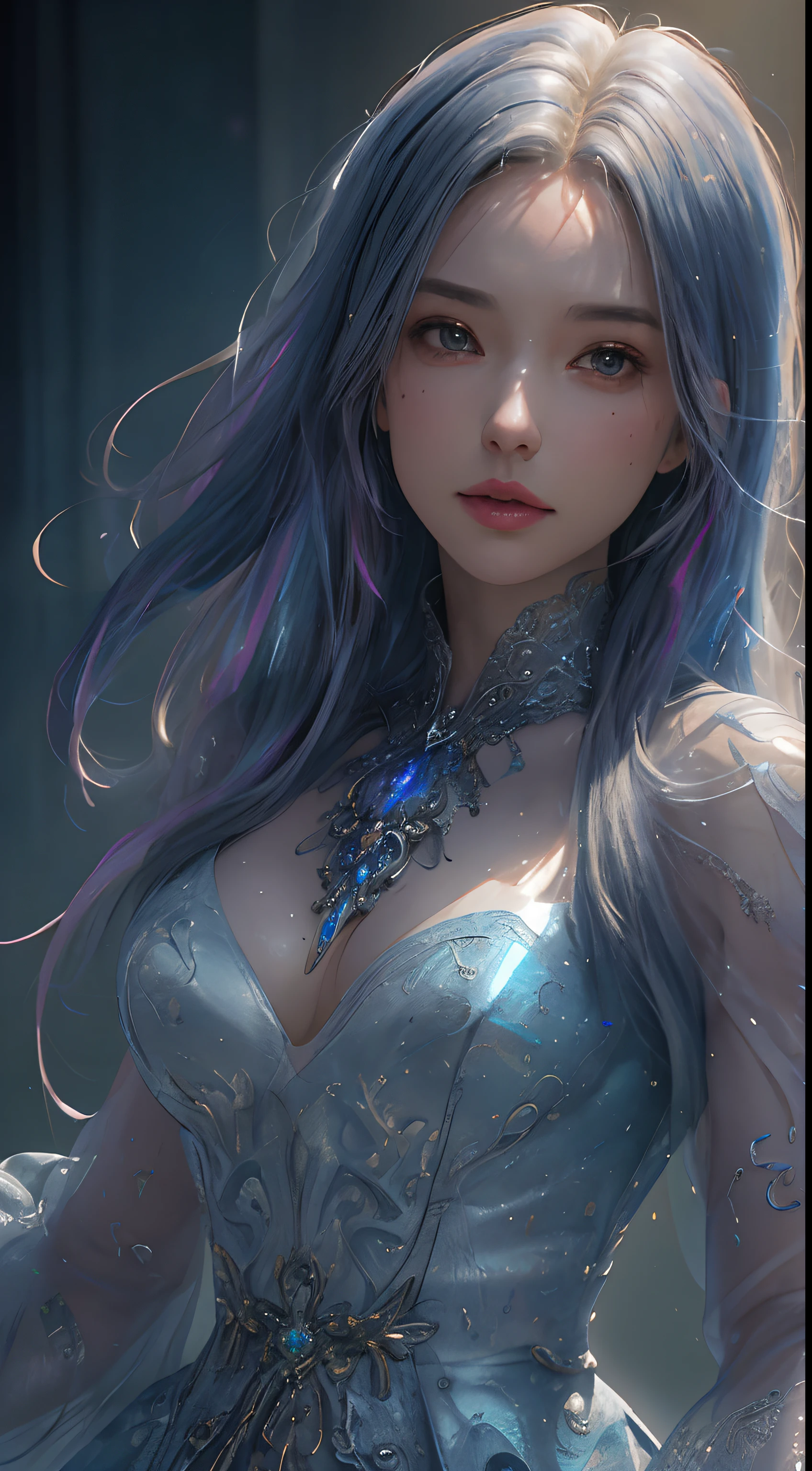 Beautiful 25 year old woman, Dreamlikeart, highly detailed airbrush art (((surreal)), intricate details, volumetric lighting, (masterpiece: 1.2), (best quality), 4K, ultra detailed, (dynamic composition: 1.4), highly detailed colorful details, (iridescent colors: 1.2), (bright lighting, atmospheric lighting), dreamy, magical, dynamic composition, ray tracing, specular lighting, shallow depth of field, crazy details, hyper-detailed, mixing  exposure, HDR