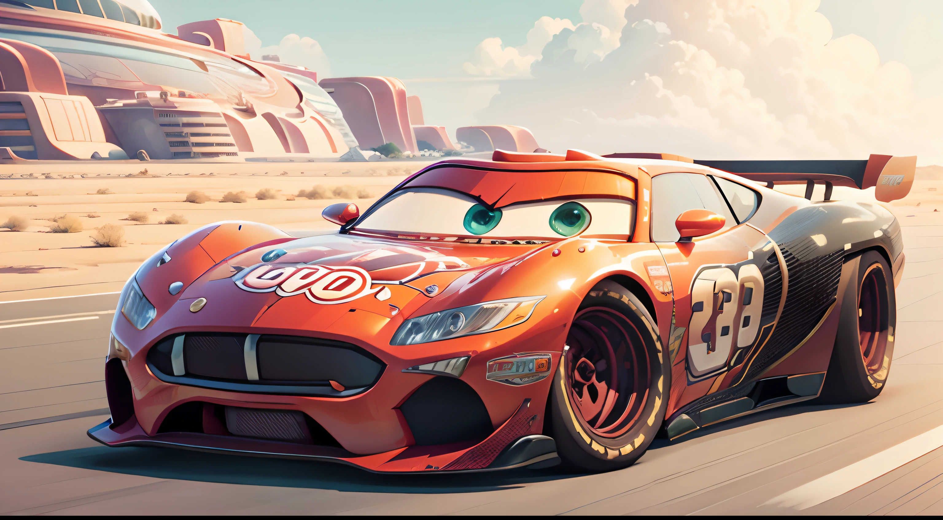 thumbnail, cars, style cars movie, animation, tokyo city, horizon, mcqueen, animation