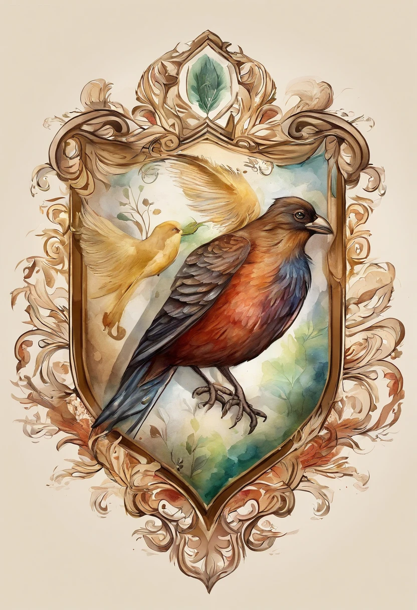 Logo of a Gaius bird in the form of a shield, com as letras R e G escritas no escudo