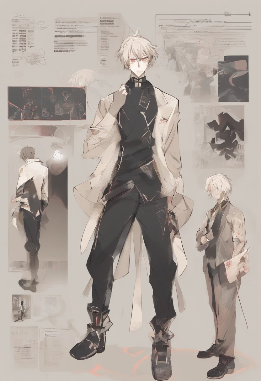 30In the late s male、My job is as a project manager、A man with sagging eyes without glasses、Draw a standing picture of the whole body in front in Vocaloid style。