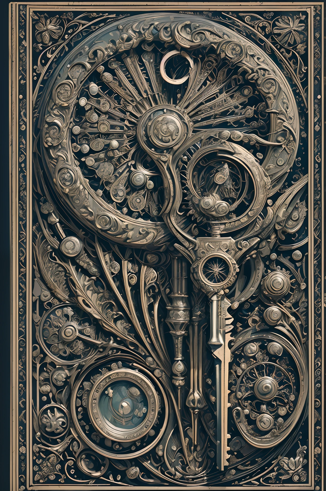 ((without people)) ((nobody)) Vintage Victorian style, Precise vintage encyclopedia (best quality:1.2), (detailed:1.2), (masterpiece:1.2), vintage illustrations of a vintage keys