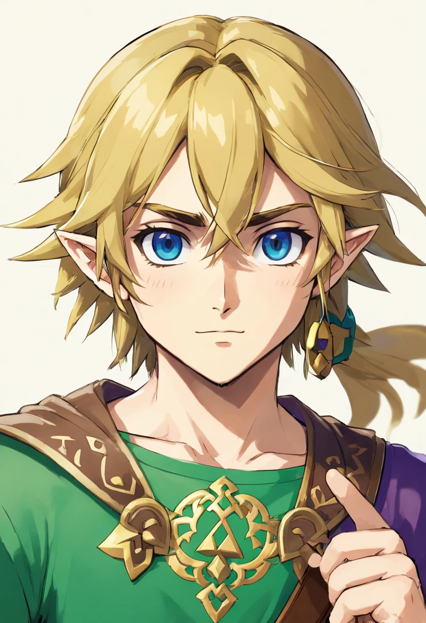 Please draw a full-length portrait of a male project manager in his late 30s with sagging eyes and no glasses in Vocaloid style.