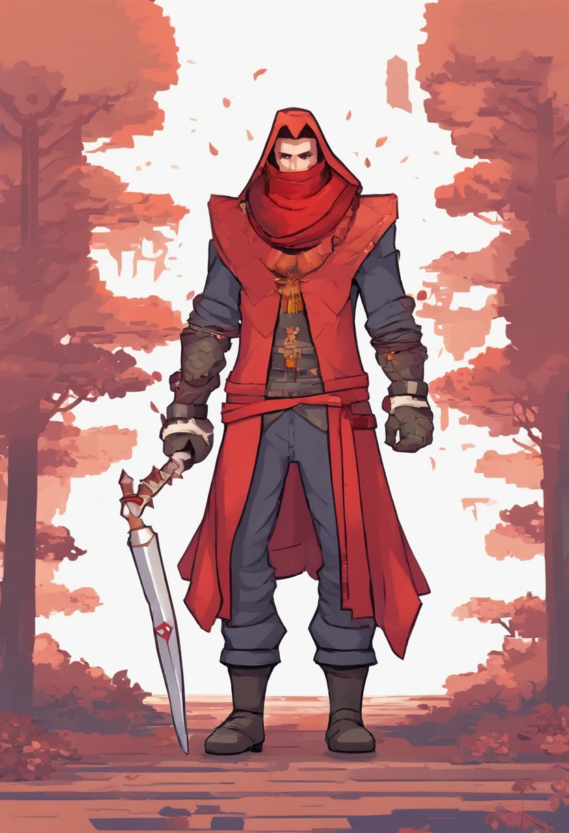 a cartoon drawing of a man with a red scarf, video game character concept, 2d concept art, single character concept art, concept art character, detailed full body concept art, game character concept art, character concept artwork, starfinder character, concept character, rpg concept art character, fantasy character concept, concept character art, character concept art