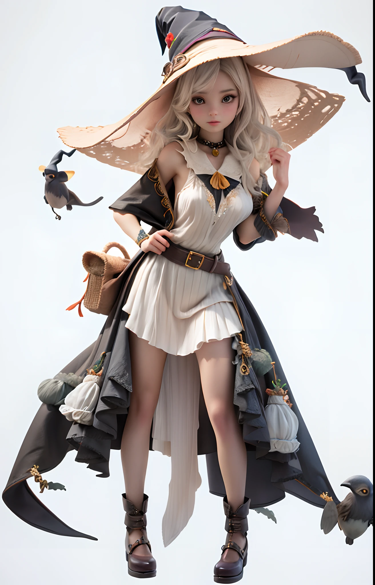 masterpiece,best quality,HDR,high-definition,Intricate Details,vray render,octane render,1girl, cute, witch, witch hat