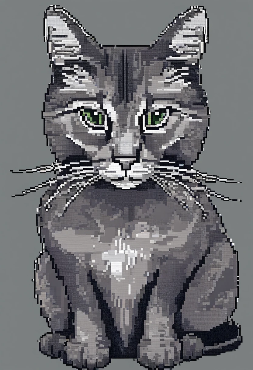 gray cat, detailed