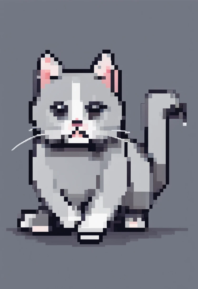 gray cat, detailed
