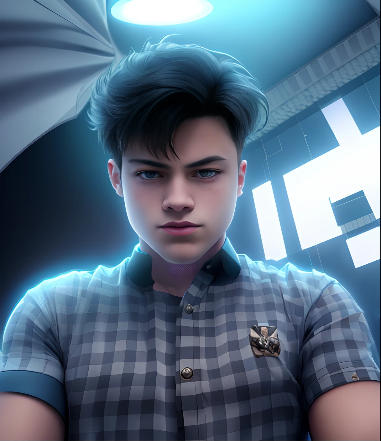 Change background, smart boy, realistic f
ace, 8k picture, very clear image