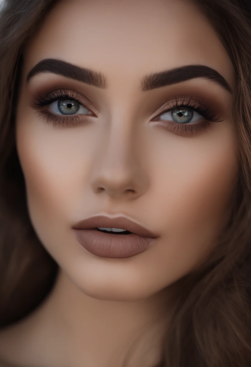 Arafed woman completely , fille sexy aux yeux bruns, ultra realist, Meticulously detailed, Portrait Sophie Mudd, cheveux bruns et grands yeux, selfie of a young woman, Dubai Eyes, Violet Myers, sans maquillage, maquillage naturel, looking straight at camera, Visage avec Artgram, Maquillage subtil, Great photo of the whole body kneeling on the bed, dans la chambre, Medium to large bust