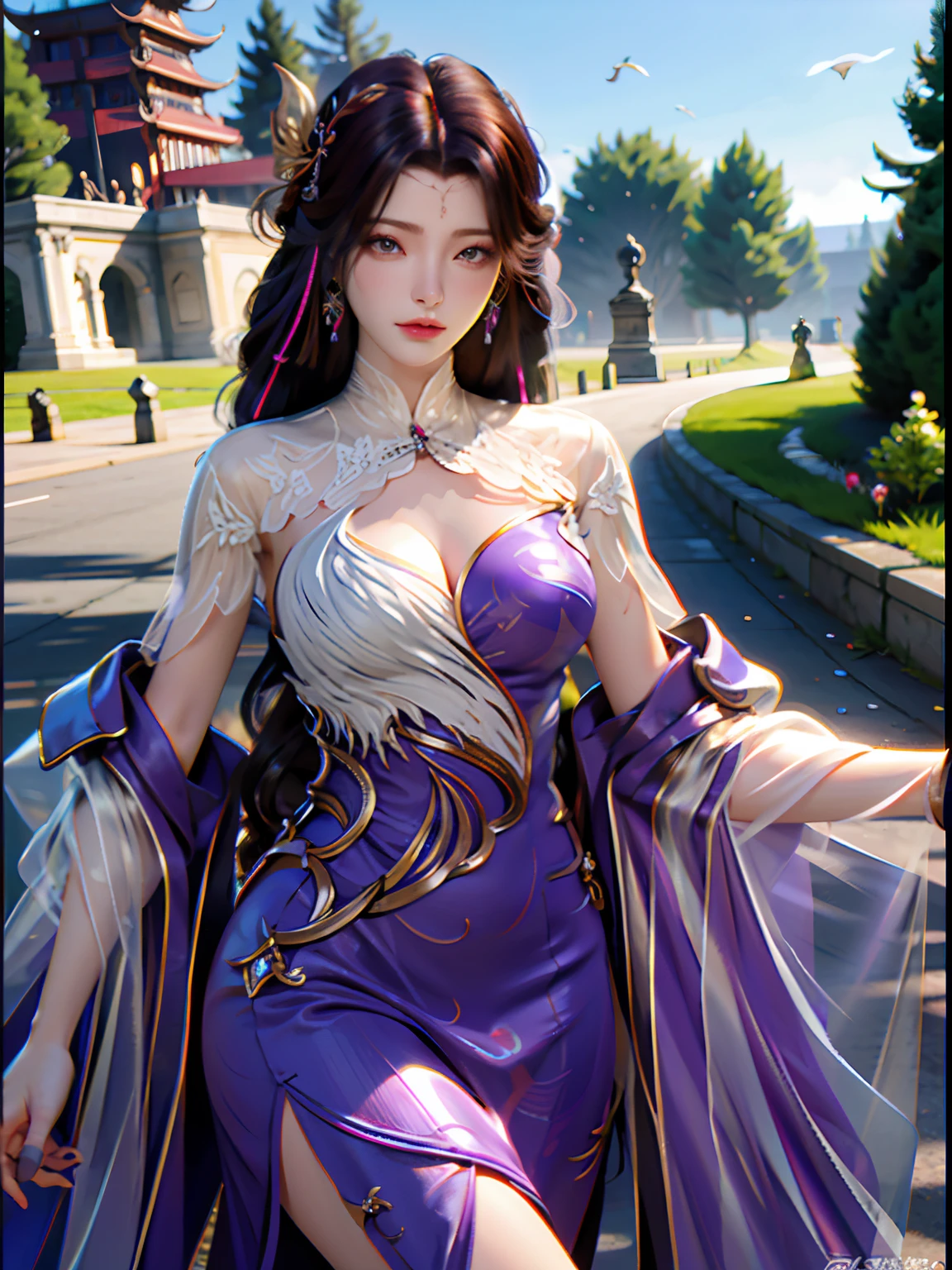 ((top-quality,16k,tmasterpiece:1.3)),(((Yun Xi))0,Beautiful Women in Perfect Shape:1.3,((lewd poses)),((high-heels))),((Antique long dress))