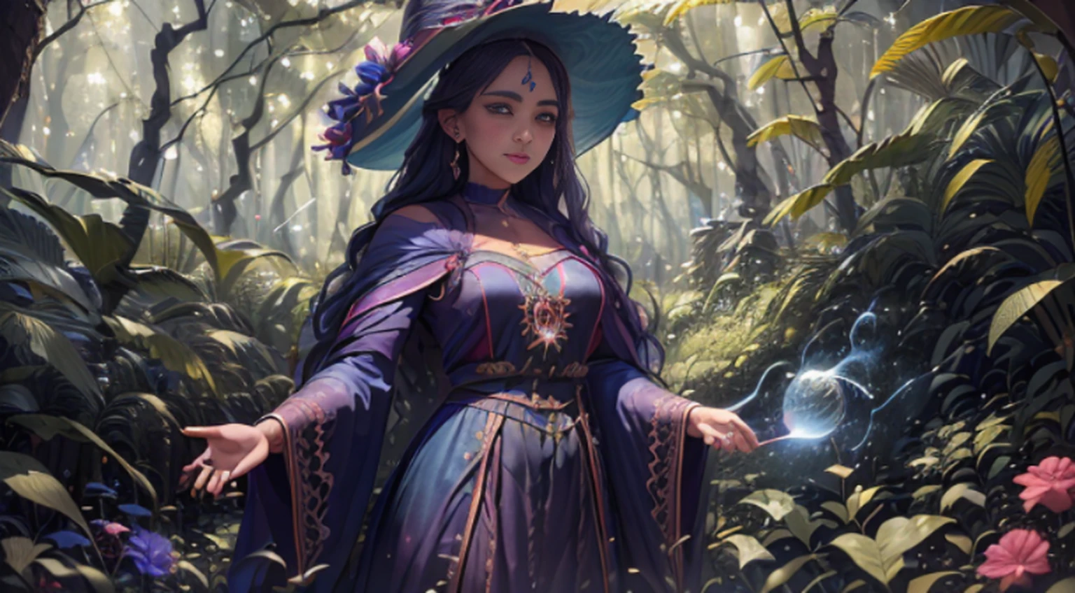 A woman in a light pink dress standing in a cherry forest, Artgerm, paisagem realista, Artgerm detalhado, olhos perfeitos, rosto perfeito, Ultra Detalhado, tiro de corpo inteiro, (Skindentation: 1.5), realista, realista, (obra-prima: 1.5), arte conceitual, detalhes intrincados, altamente detalhado, realista, octane rendering, 8K, motor irreal, dinamic pose, melhor qualidade, alta resolução, (rosto realista: 1.1), (hiper-realismo: 1.1) , ((full_body)), olhos perfeitos, (pele brilhante: 1.2), ((penteado))), ((perfect hands))), (fundo muito detalhado), ((dynamic background), ((rain day), (cerejeiras), ((1girl)), Vestindo um manto, (((Manto de fluxo))), ((Olhos detalhados, Olhos de alta qualidade, Rosto de alta qualidade)), vestido azul claro extremamente complexos, magical robes), magia, (dramatic), epic, campo de flores, profundidade de campo, bokeh, 4k, gotica, cinzas, particules.