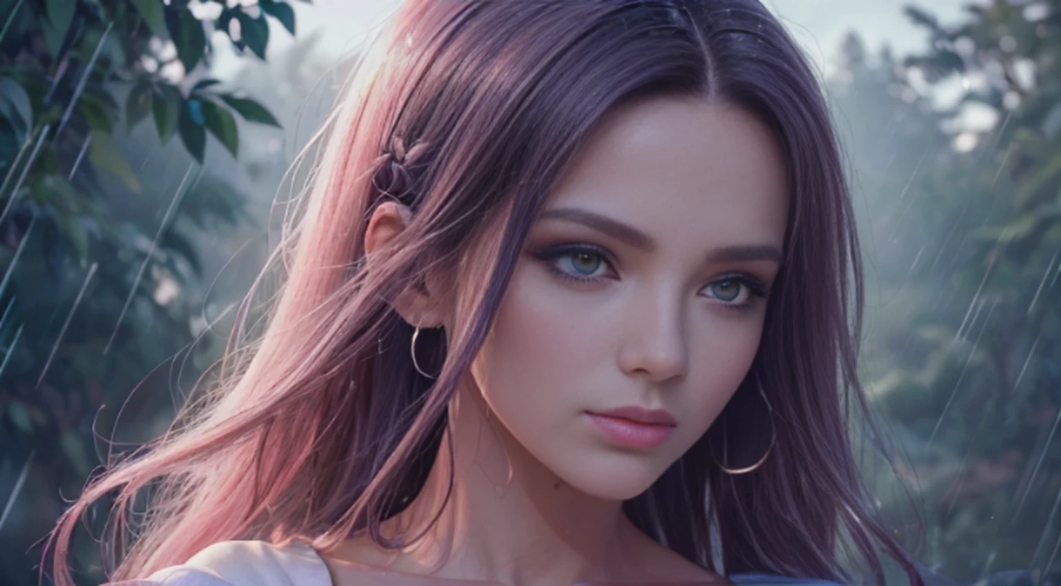 A woman in a light pink dress standing in a cherry forest, Artgerm, paisagem realista, Artgerm detalhado, olhos perfeitos, rosto perfeito, Ultra Detalhado, tiro de corpo inteiro, (Skindentation: 1.5), realista, realista, (obra-prima: 1.5), arte conceitual, detalhes intrincados, altamente detalhado, realista, octane rendering, 8K, motor irreal, dinamic pose, melhor qualidade, alta resolução, (rosto realista: 1.1), (hiper-realismo: 1.1) , ((full_body)), olhos perfeitos, (pele brilhante: 1.2), ((penteado))), ((perfect hands))), (fundo muito detalhado), ((dynamic background), ((rain day), (cerejeiras), ((1girl)), Vestindo um manto, (((Manto de fluxo))), ((Olhos detalhados, Olhos de alta qualidade, Rosto de alta qualidade)), vestido azul claro extremamente complexos, magical robes), magia, (dramatic), epic, campo de flores, profundidade de campo, bokeh, 4k, gotica, cinzas, particules.