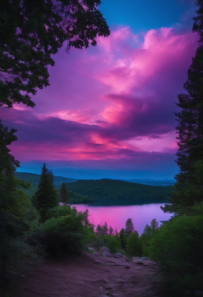 Gorgeous purple sky real life 4k