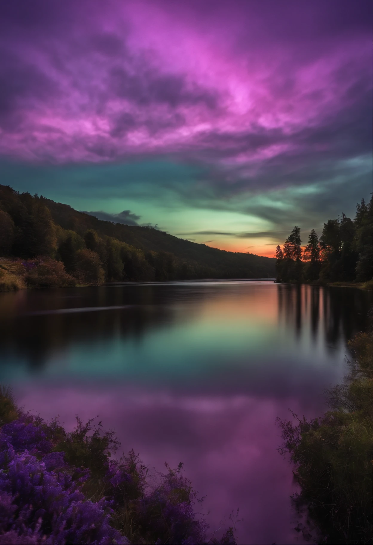 Gorgeous purple sky real life 4k
