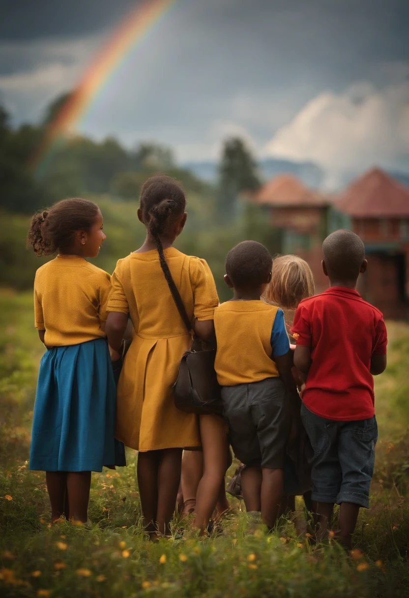 A Day at the Rainbow School, The teacher gathered all the children together