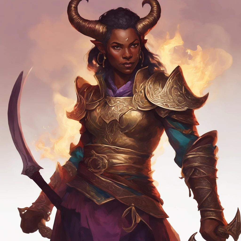 Tiefling de pele roxa, usando armadura, the colors are mostly silvery, segurando espada e escudo, master part, melhor qualidade