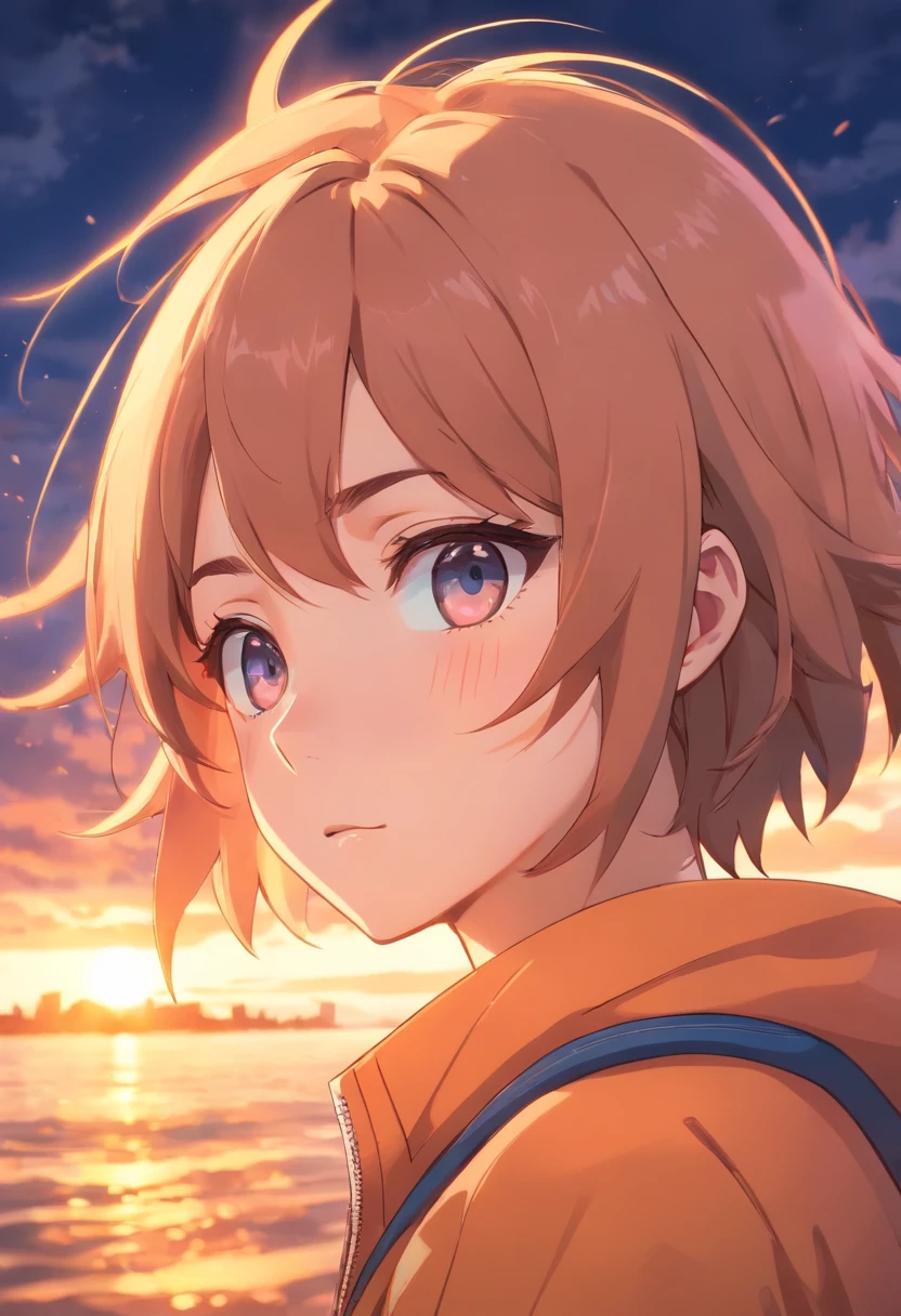 Un personaje de dibujos animados al estilo de anime, similar a naruto uzumaki de la cintura hacia arriba, luciendo impresionante, rostro neutro, estilo de renderizado 2D, slightly anamorphic, staring at the camera, con el rostro claramente visible, DVD screenshot in ultra high definition quality (UHD), dibujo animado, ultra detalle, detalles intrincados, volumetric illumination, modelo 2D, falso, Cinematographer, arte digital, 8K, futuro, Cinematographer, Ultra wide angle, profundidad de campo, hiperdetallado, detalles asombrosos, detalles intrincados, with a beautiful gradation of colors, cinemactic, dibujo animado, anime, Captured with a 25mm lens in an aspect ratio of 9:16.