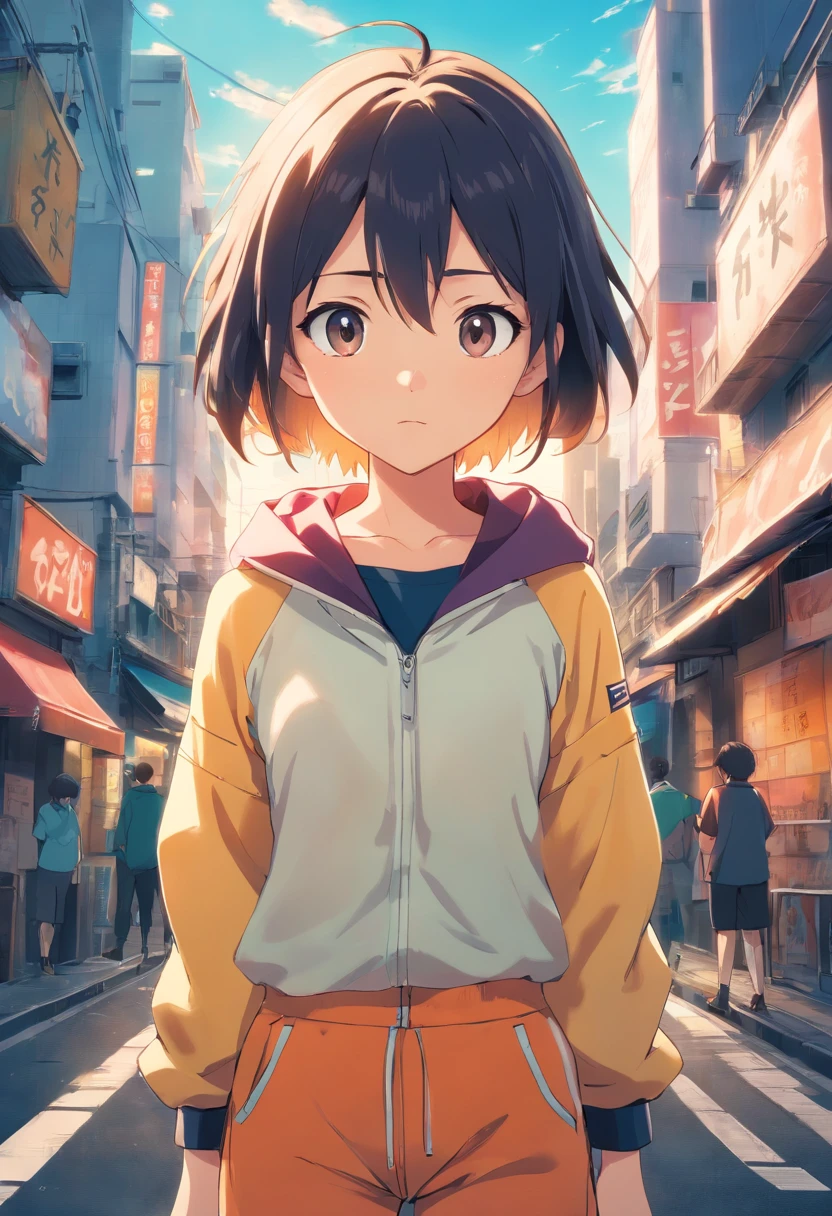 https://images.app.goo.gl/toFtwJKmHX7Z9vv57 Un personaje de dibujos animados al estilo de anime, similar a naruto uzumaki de la cintura hacia arriba, luciendo impresionante, rostro neutro, estilo de renderizado 2D, slightly anamorphic, staring at the camera, con el rostro claramente visible, DVD screenshot in ultra high definition quality (UHD), dibujo animado, ultra detalle, detalles intrincados, volumetric illumination, modelo 2D, falso, Cinematographer, arte digital, 8K, futuro, Cinematographer, Ultra wide angle, profundidad de campo, hiperdetallado, detalles asombrosos, detalles intrincados, with a beautiful gradation of colors, cinemactic, dibujo animado, anime, Captured with a 25mm lens in an aspect ratio of 9:16.