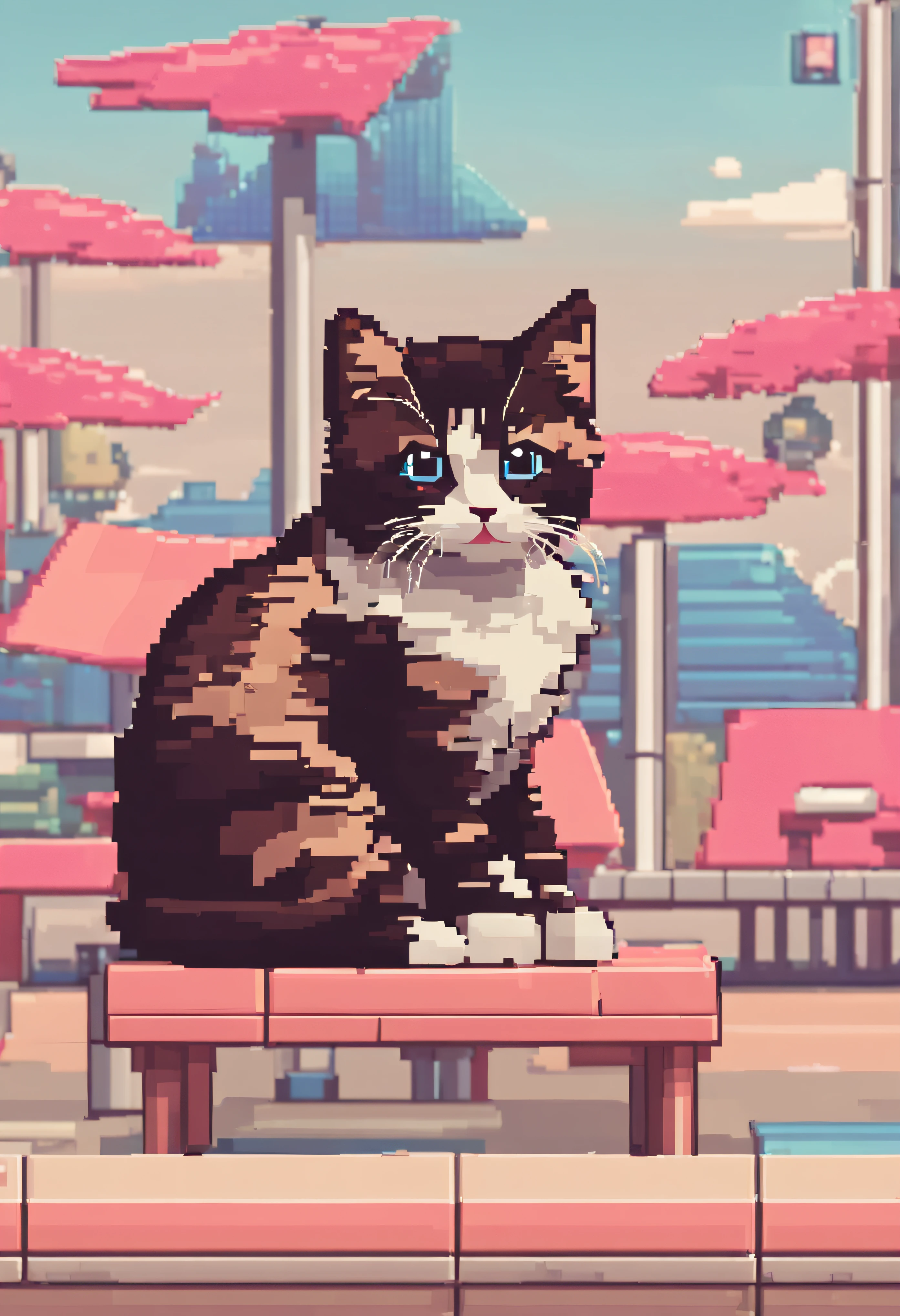 Cute Kitten Pixel Art, A kitten, Playful kittens, 3D pixel art 4K wallpaper.
break
Incredible details of pixel art. pixel image.
break
Theme is Vaporwave.
break
This is detailed Unreal Engine pixel art.