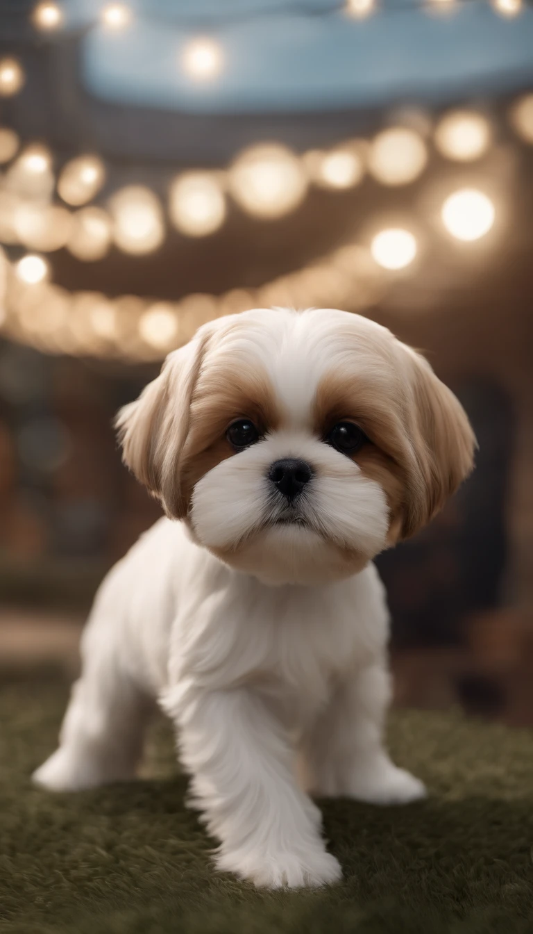 symple background，Ultra photo realsisim，Hyper-detailing，Mechanical Shih Tzu，Mechanical body，Mechanical joints，sci-fy，Full body like，Highly detailed surreal VFX，Smudge，Faraway view，super-fine，ultra - detailed，high quarity，8K ，OC rendering，dynamic viewing angle,