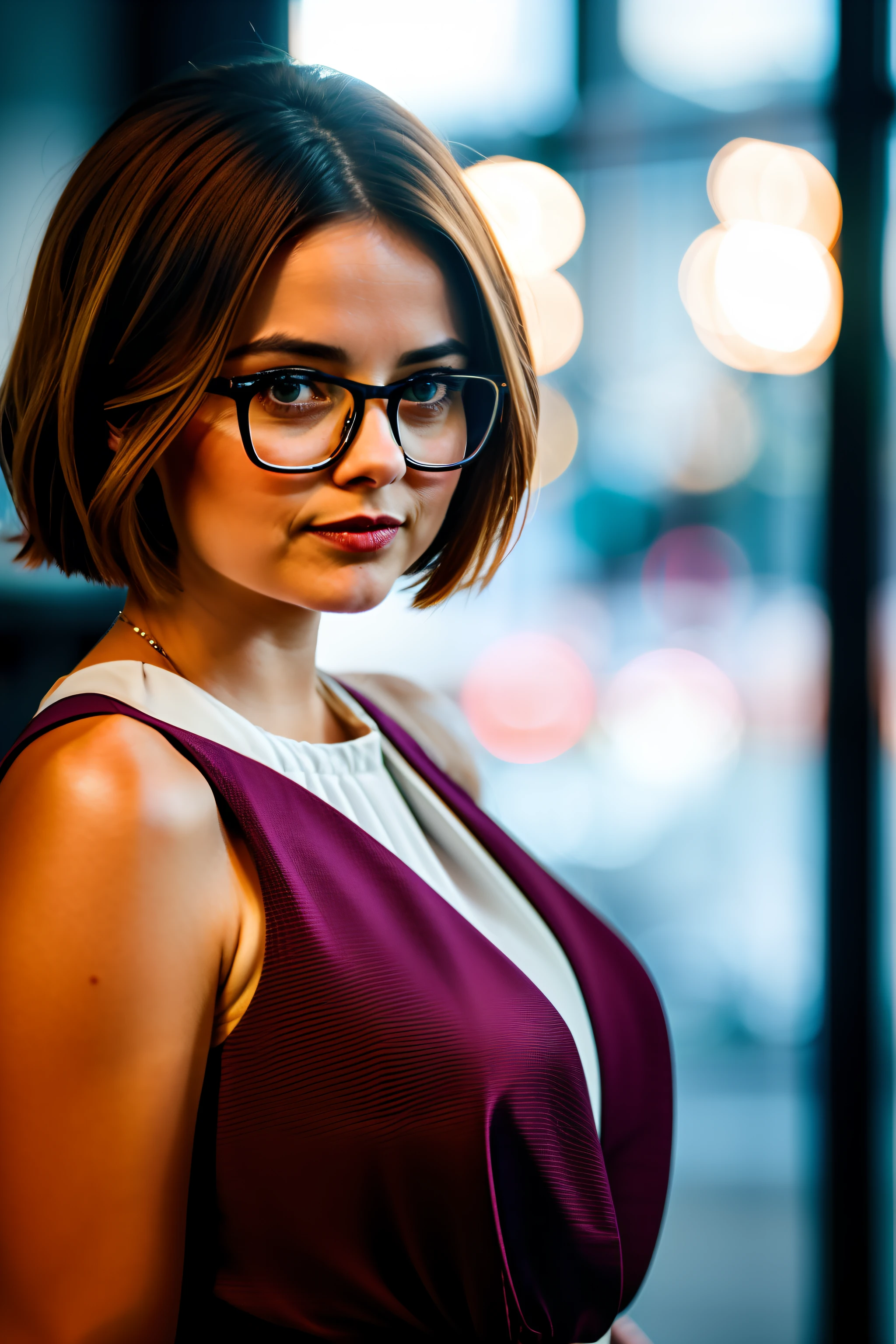 photo of Jenna Coleman as a sexy librarian, lunettes, extremely high quality RAW photograph, detailed background, complexe, Exquisite details and textures, highly detailed, ultra detailed photograph, warm lighting, ArtStation, 4K, mise au point nette, High resolution, detailed skin, detailled eyes, 8K UHD, DSLR, High quality, grain du film, Fujifilm XT3,