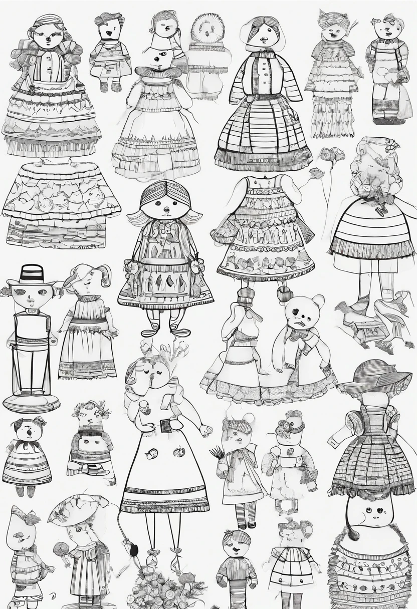 coloring page of creepy dolls