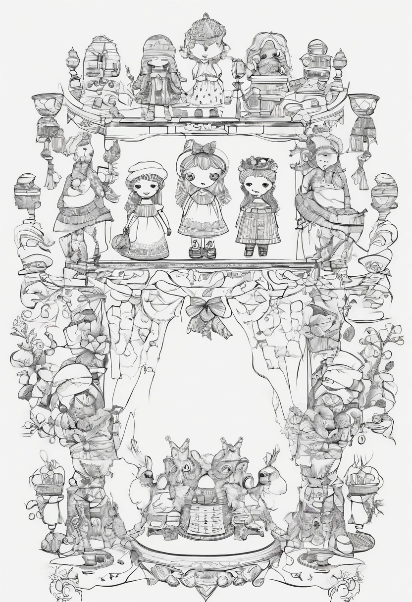 coloring page of creepy dolls