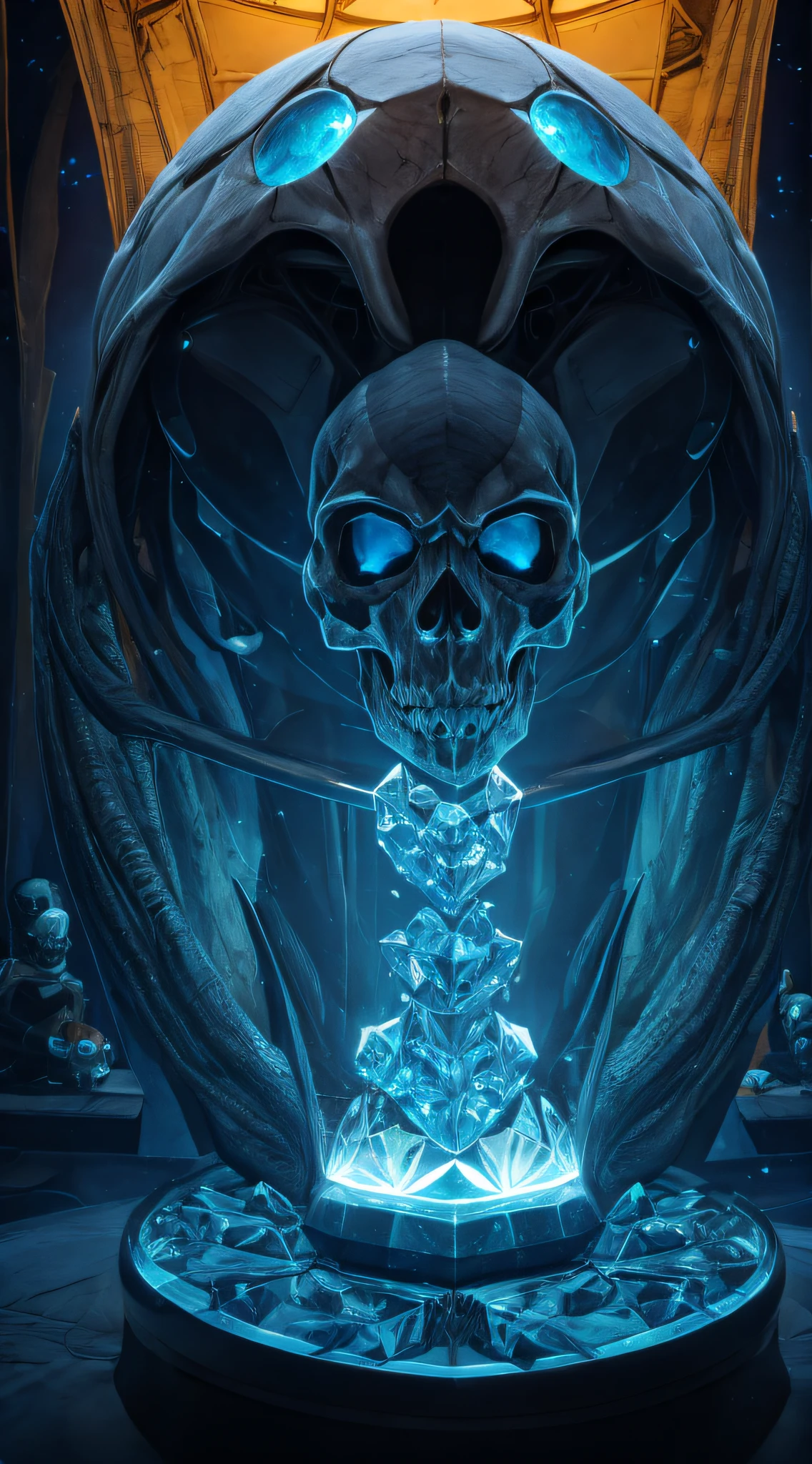 Alien Language Decoding:
Depict scientists deciphering an alien language encoded within the crystal skulls, leading to groundbreaking linguistic discoveries