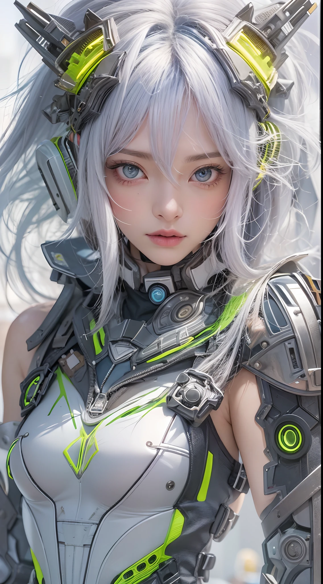 masterpiece, 1 beautiful girl, Detailed eye, Swollen eyes, top-quality, 超A high resolution, (reality: 1.4), 电影灯光, very extremely beautiful, Beautiful skins, A slender, Forward-facing body, (A hyper-realistic), (hight resolution), (8K), (ighly detailed), ( Best Illustration), (beautifully detailed eyes), (ultra-detailliert), 详细的脸, Bright lighting, Professional Lighting、the most beautiful and sexy cyberpunk girl, rainbow colored hair, yellow eyes, wearing incredibly detailed futuristic cyberpunk battle armor, huge gigantic tits, cleavage showing, tons of tattoos and piercings, in hyper futuristic city metropolis, cherry blossoms blowing in the wind, cinematic, incredibly perfect masterpiece, high quality, high resolution