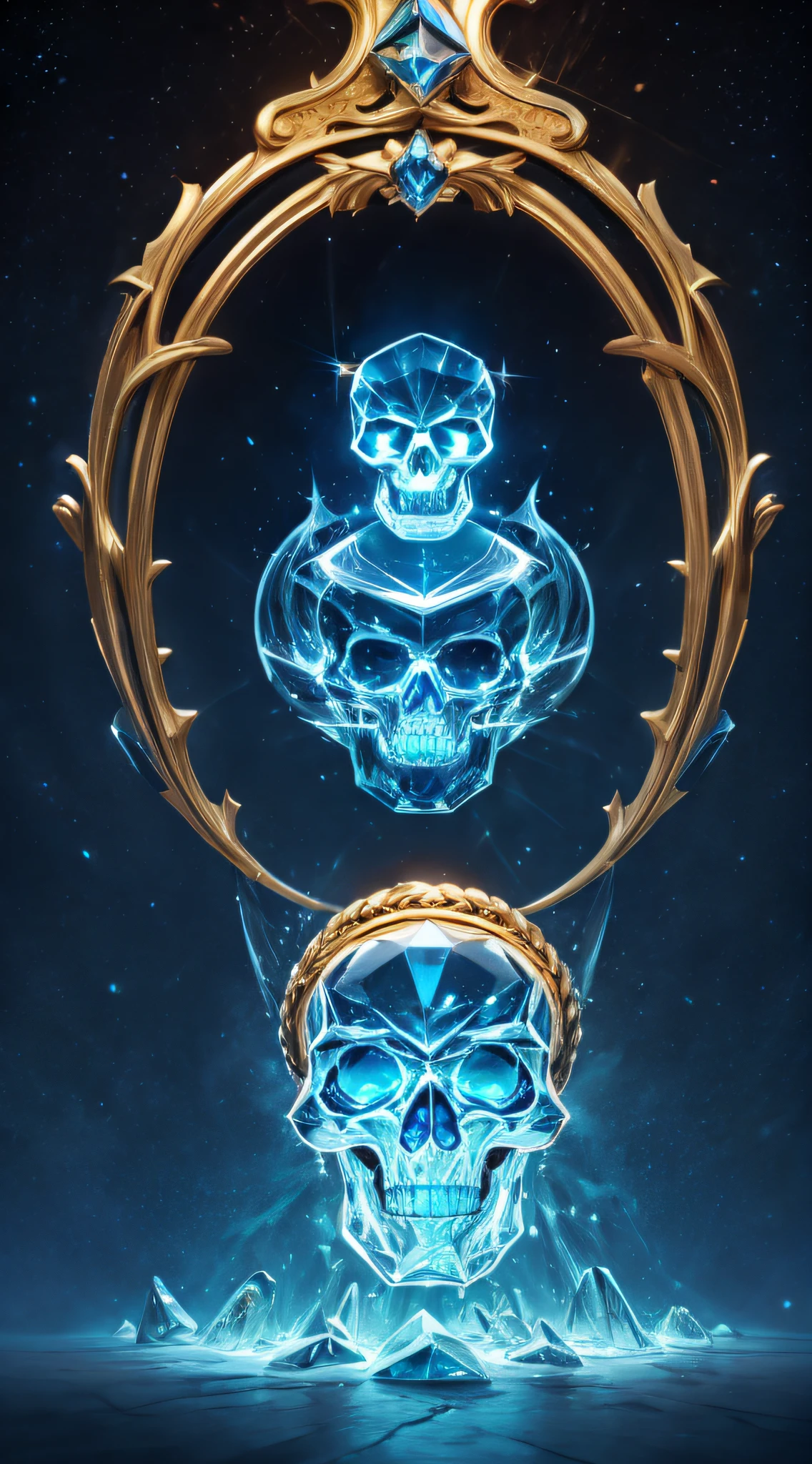 Parallel Dimensions:
Visualize a crystal skull acting as a gateway to parallel dimensions, showing glimpses of alternate realities and alien civilizations.