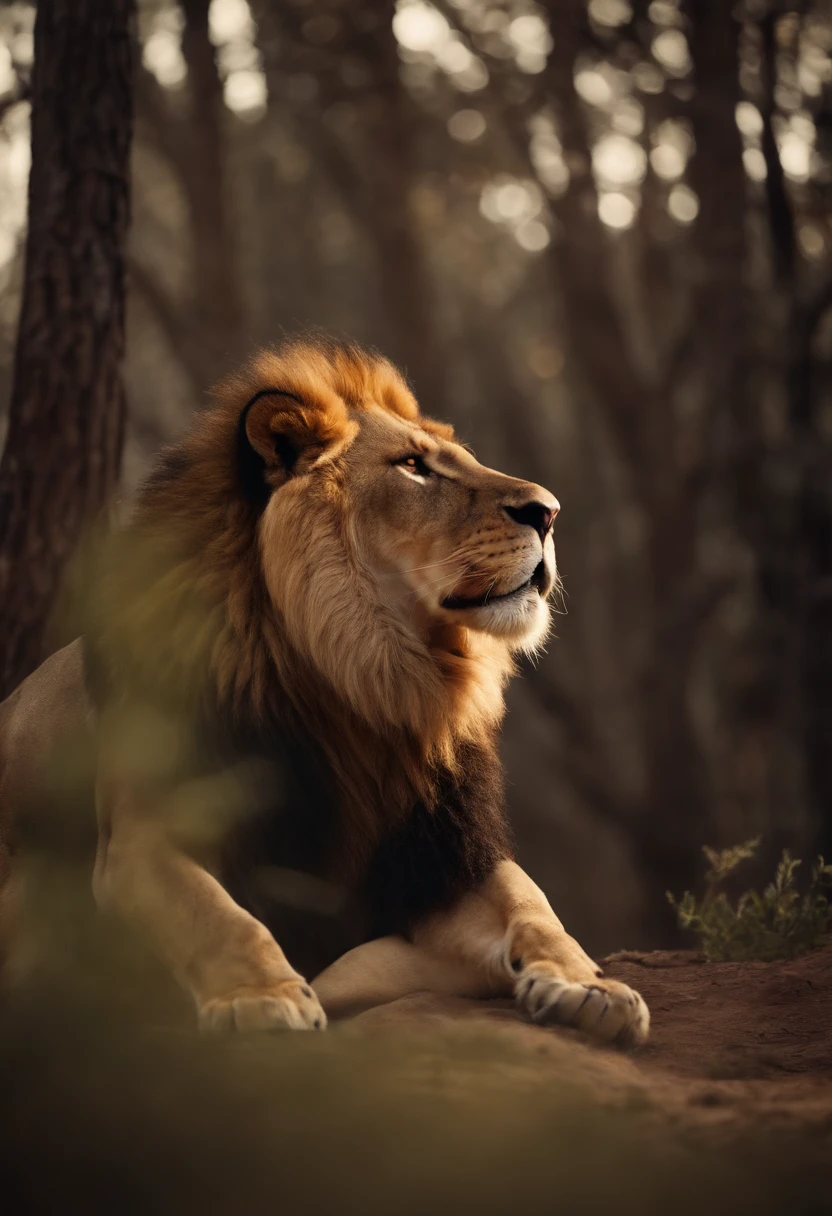Strong built man battle with a natural high quality male lion