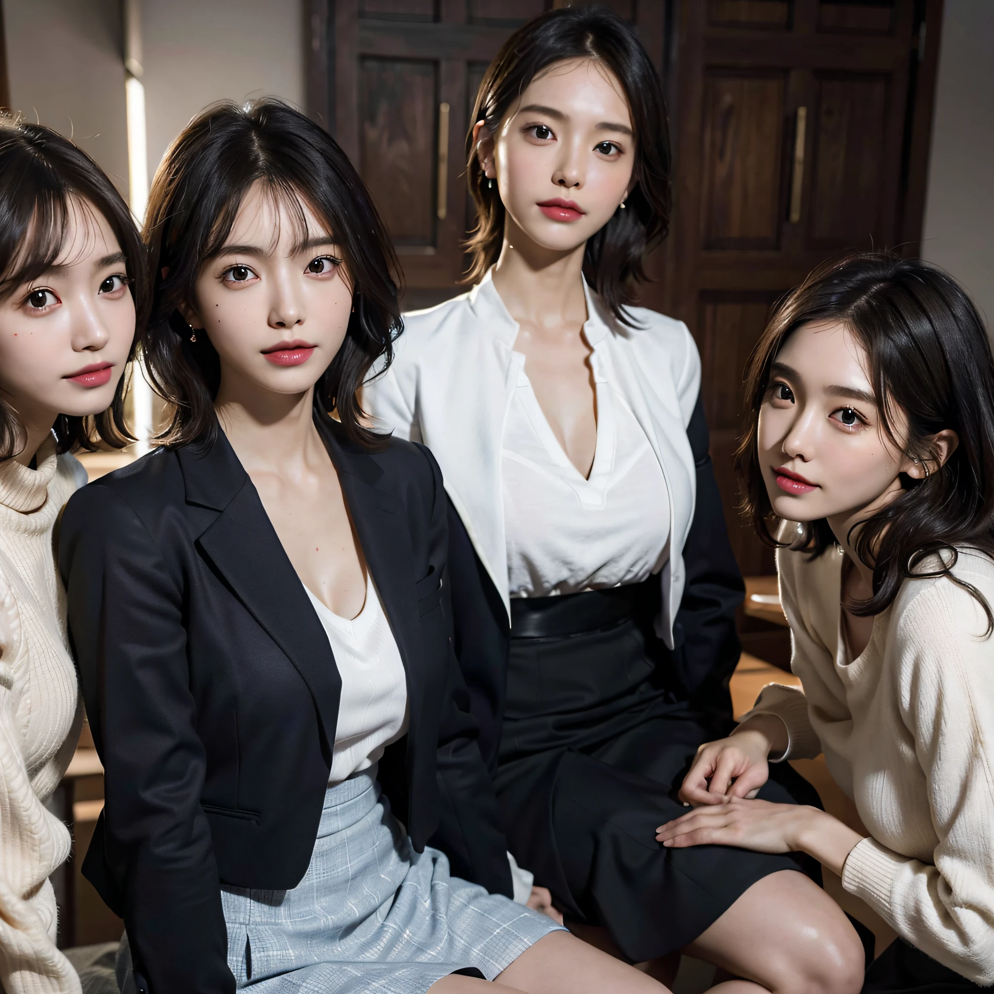 high quality, 1 woman, ((36-year-old healthy Korean woman)), ((36 years old)), 1 woman, ((slim)), ((short medium hair)), Smile. pose: standing, Luxury brand sweater and luxury windbreaker jacket, background:Your residence is a baroque townhouse with a plaster façade and wrought iron railings.., Overlooking the Salzach River and Hohensalzburg Fortress, 1 woman, ((1 woman))