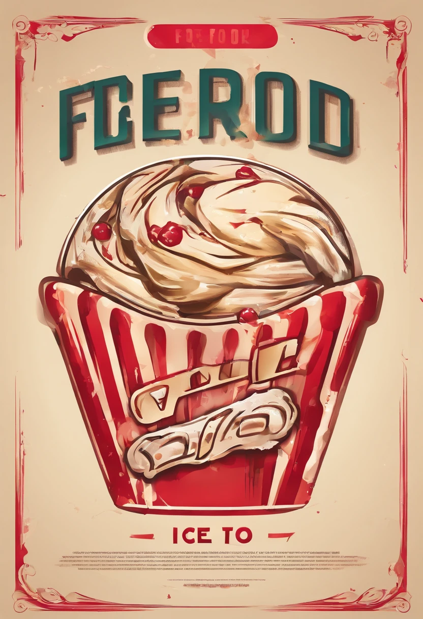 fast-food logo, red colors, ice cream theme, name pop's