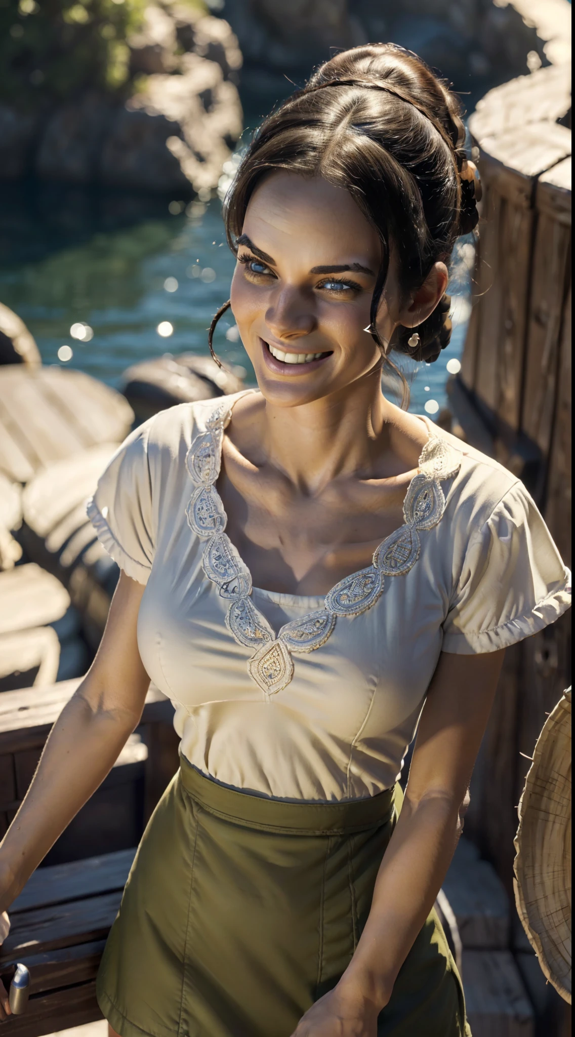((Unreal Engine 5)), ((ultra high definition)), ((ultra high resolution)), ((full sharpness)), ((maximum quality)), ((Cinematic)), ((8k)), ((Olive Oyl from Popeye cartoon)), ((identical to the cartoon)), ((totally the same as the cartoon)), ((typical face)), ((very slim)), ((alone)), ((full body)), ((ultra detailed face)), ((ultra detailed eyes)), ((ultra realist eyes)), ((ultra detailed irises)), ((perfect body)), ((ultra delicate hands)), ((ultra detailed hands)), ((ultra detailed fingers)), ((natural lighting)), ((front view)), ((happy  smile)), ((smooth skin)), ((totally ultra realistic)), ((repeat the same face)), ((always the same face)), ((repeat always the same face)), ((always the same body)), ((always the same proportions)), ((always the same clothes)), ((wearing the same clothes as in the cartoon)), ((looking at the camera)), (((in popeye's world)))