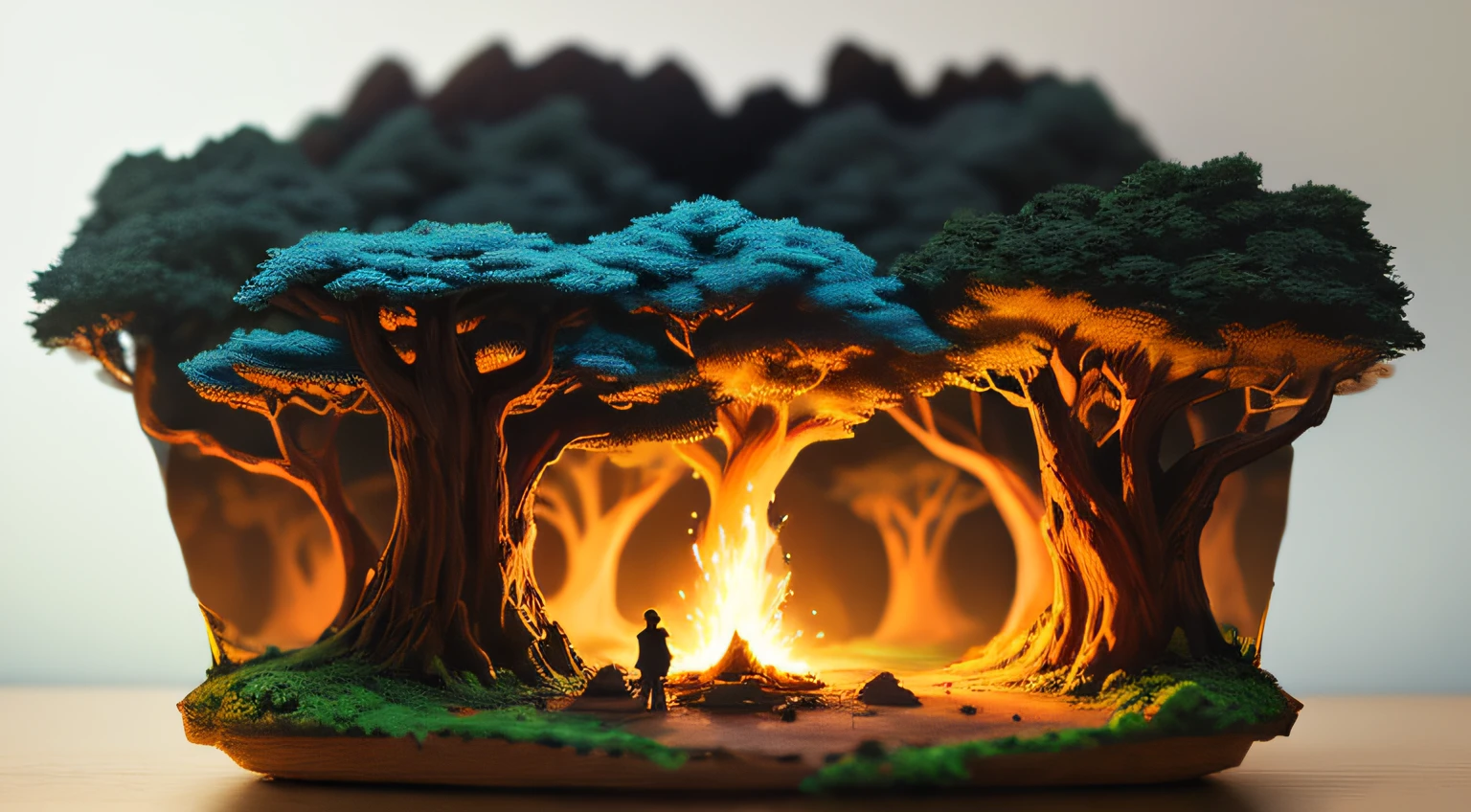 Based on the book The Little Prince , sad little prince watching a giant baobab , 3 tiny volcanoes being one inactive , uma flor , outer space , Artistic vision , (hiperrealista),imagem extremamente realista, ultra hd, tudo detalhada, efeitos de profundidade, , realistic face,((obra-prima)), (Fantasy Illustration: 1.3), (melhor qualidade: 1.5),detalhado, 8k, HDR, luz ampla, alto contraste, Backlighting, brilho, brilhos de luz, foco nítido, ((olhos realistas:1.0)), (( pele detalhada ultra realista:1.0 )), foto, fotorrealismo, cinematic lighthing