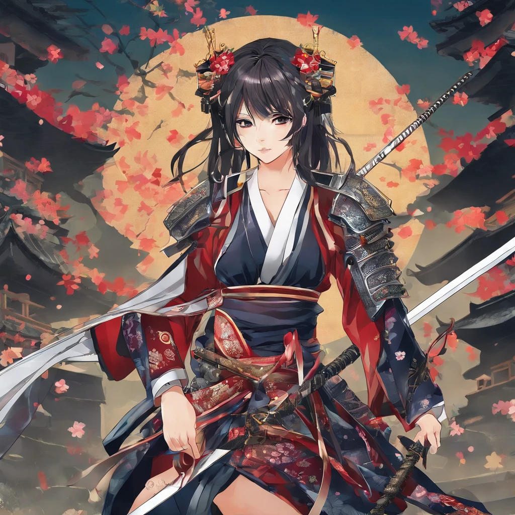 (((woman))), (((best quality))), ((( Japanese ))), (((AS-Adult))), A beautiful asian samurai warrior woman with perfect body, in battle field, Modern samurai, ((( Asian))), Wear gloves on your hands,The left arm is made of steel and metal tips,Made of protective devices, Urban wilderness,For high-resolution posters, hair straight, sexy leather full body armor, Full of tips and rivets, tribal tattoos, Straight brunette hair,Colored hair ends, High definition, close-up at 10' distance