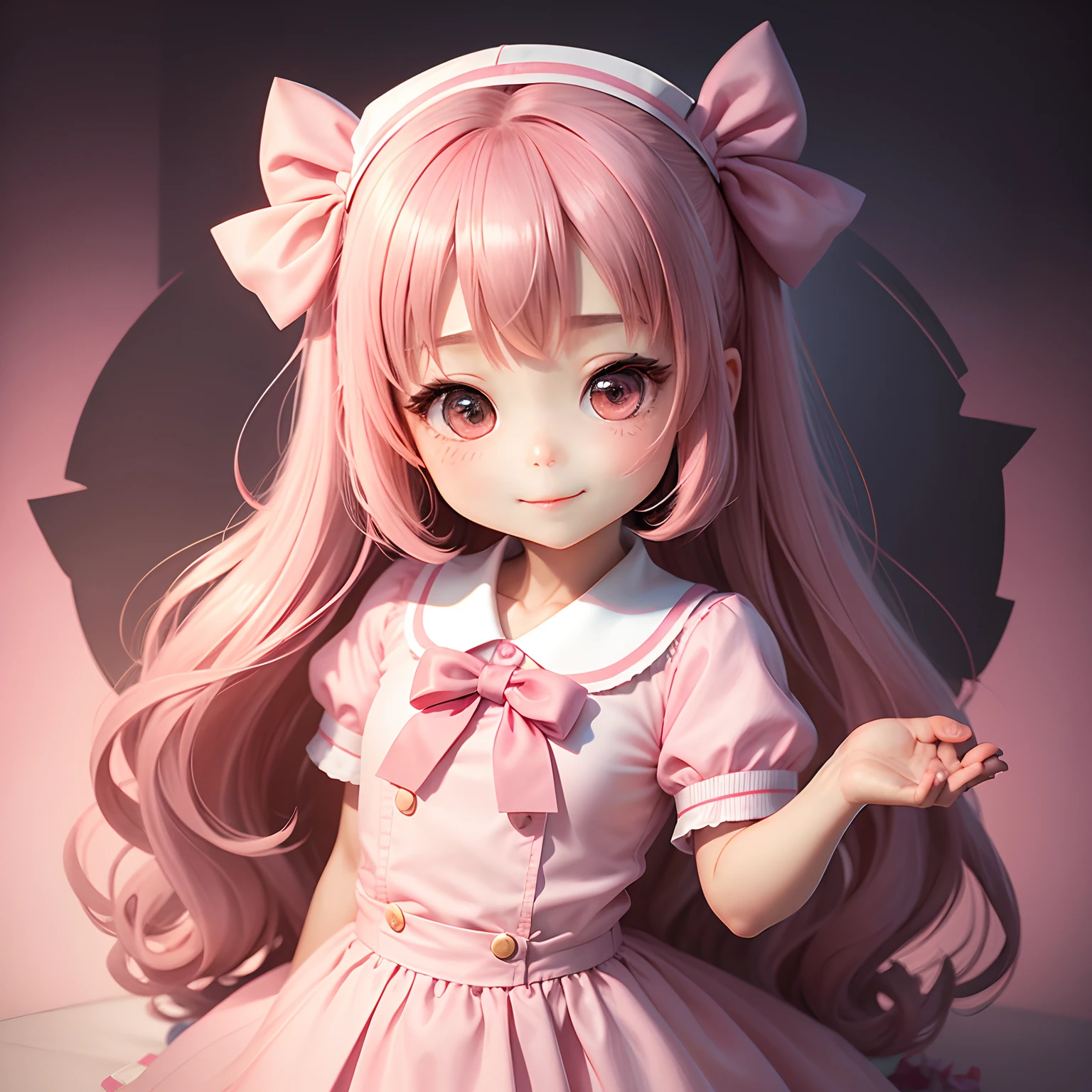 (extremamente delicado e bonito: 1.2), 1girl, franja, olhos azuis, blur, desfocar fundo, arco, brown hair, Cale a boca, side view, cabelo entre os olhos, hairbow, lanterna, light particles, mangas compridas, look at audience, medium hair, Noite, red bow, sozinho, Estrelas(simbol), parte superior do corpo, sorrir, red lips