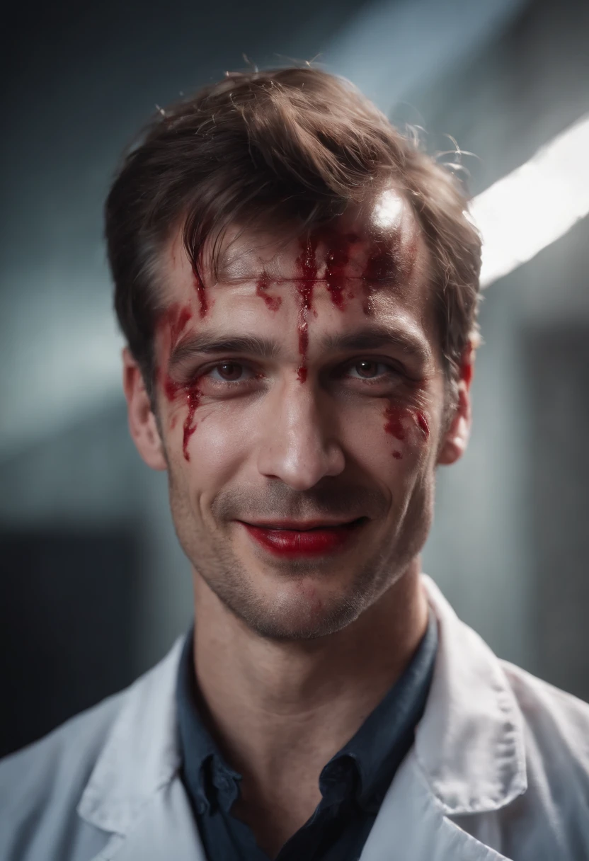 bloodied devil doctor man smile