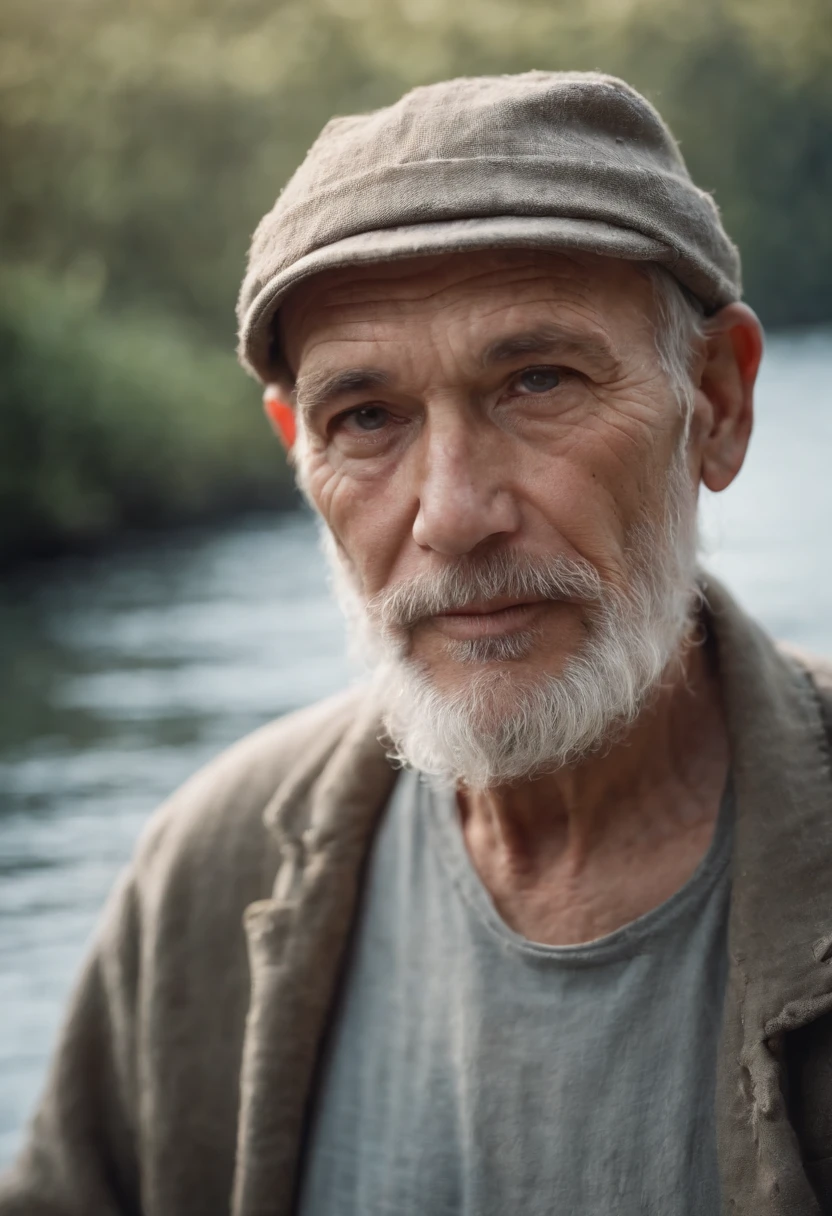 Old fisherman, professional color grading, soft shadows, no contrast, clean sharp focus, film photography