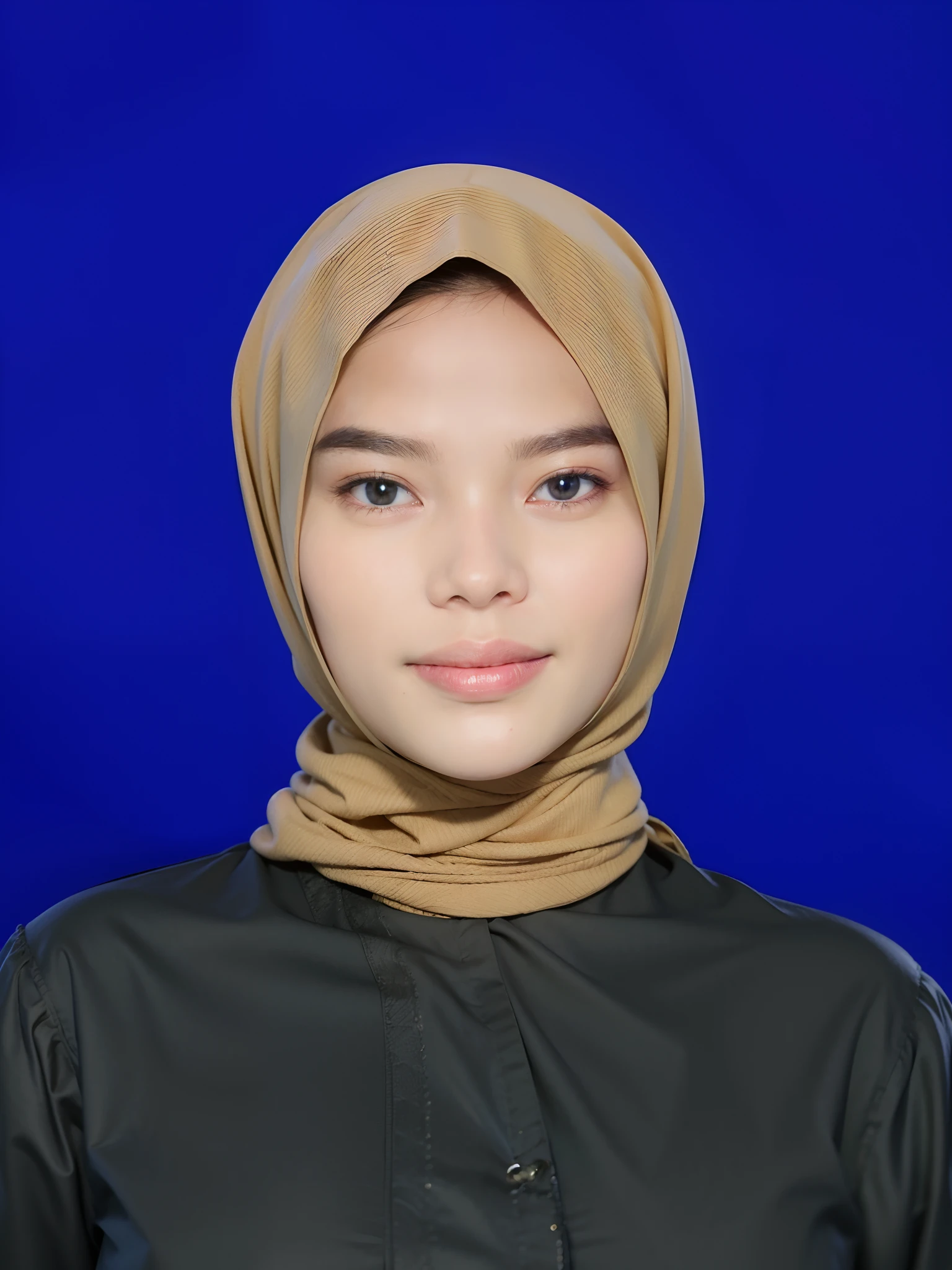 High quality image, masterpiece, detailed hair texture, detailed skin texture, detailed cloth texture, 8k, add fabric details, ultra detailed skin texture, ultra detailed photo, skin pores, portrait of a girl, wearing a shirt, wearing a hijab, add cloth details, high skin details, realistic hair details