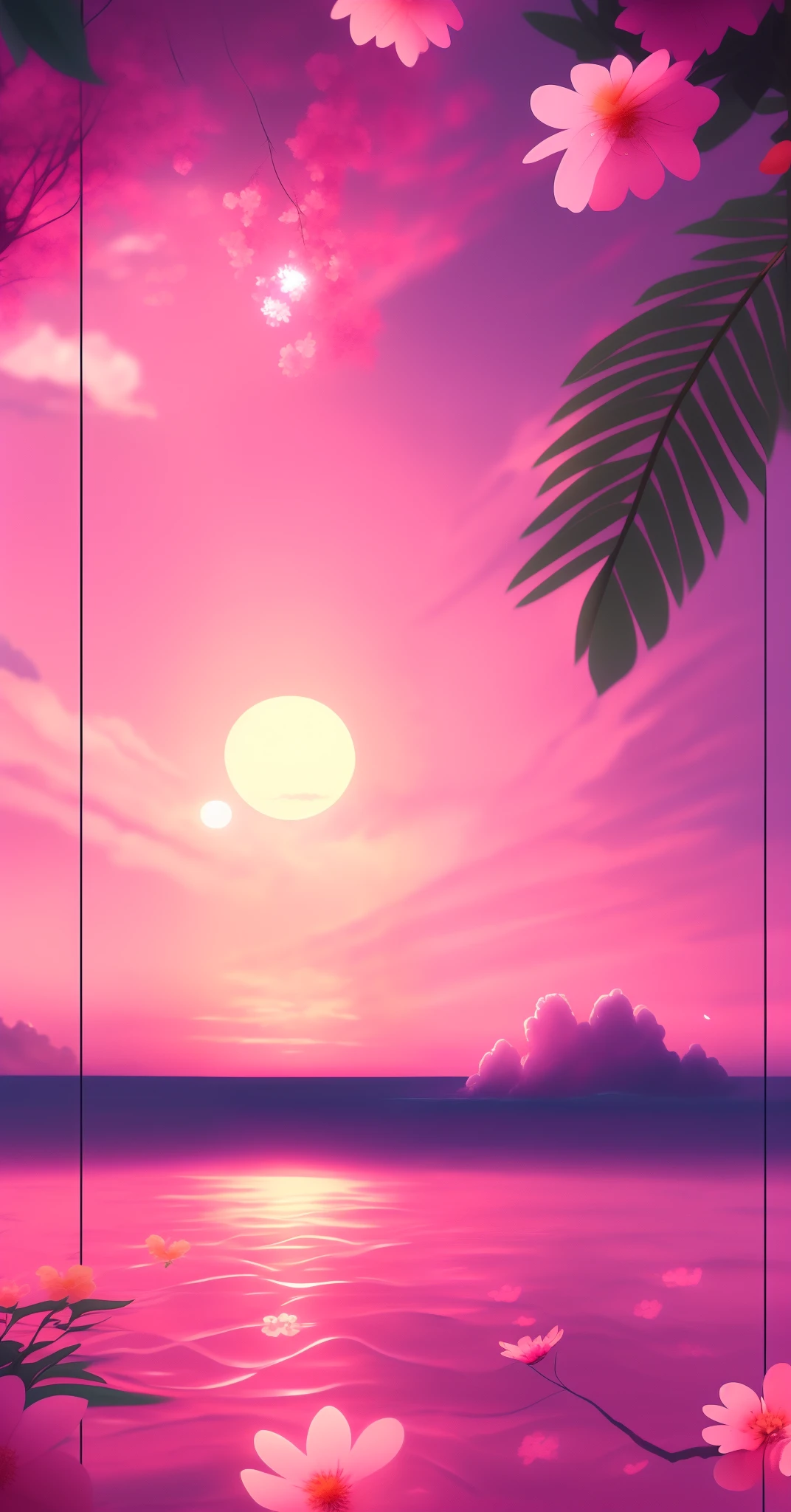 Anime scenery of pink flowers and sunset over the sea, anime art wallpaper 4k, anime art wallpaper 4k, Anime art wallpaper 8k, anime beautiful peace scene, detailed scenery —width 672, anime landscape wallpapers, Anime Background Art, anime wallpaper 4 k, anime wallpaper 4k, Beautiful anime scenery, Anime scenery, 4k anime wallpaper