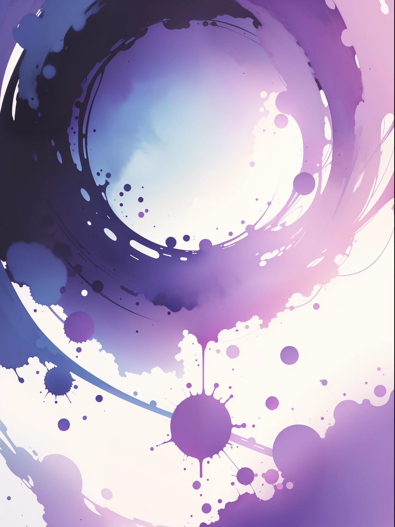 Abstract watercolor background illustration, circle, Purple and blue,
