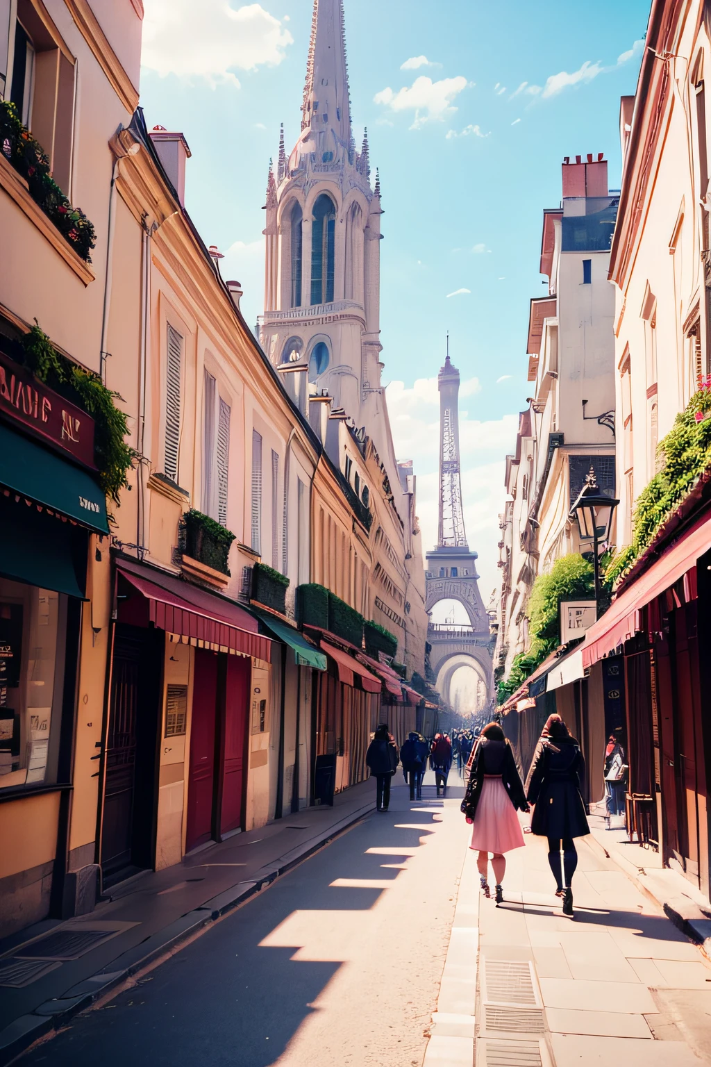 walking in the pink city of Paris