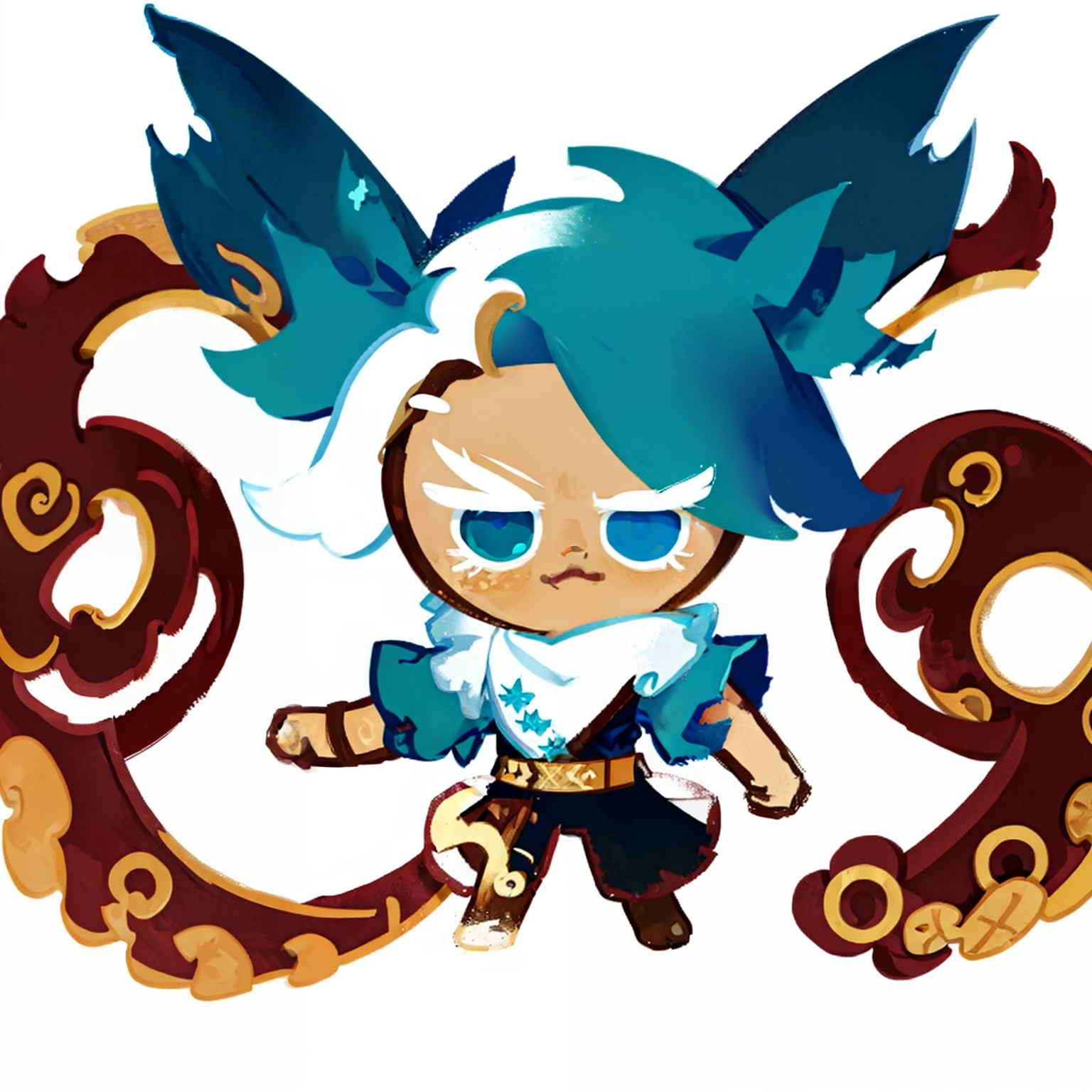 cookie run, white background, simple background, 1boy,